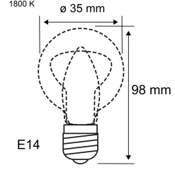 1879 Filament 230V - LED Kerze Dim