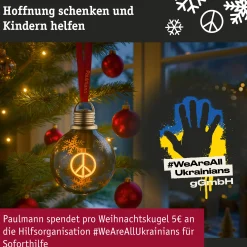 Batterieleuchte - Weihnachtskugel Peace