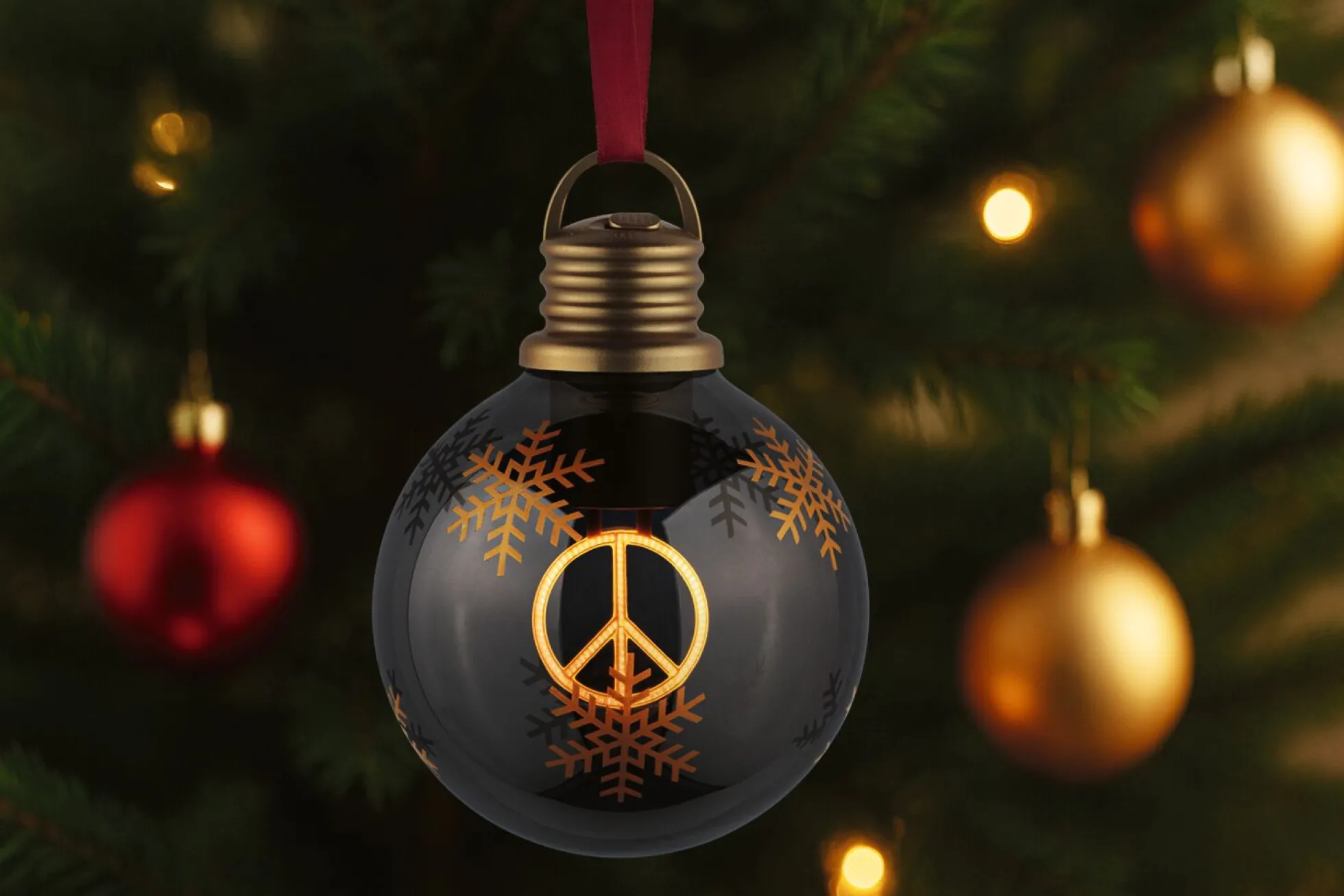 Batterieleuchte - Weihnachtskugel Peace