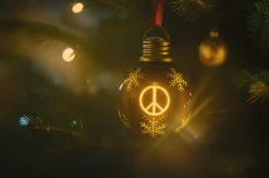 Batterieleuchte - Weihnachtskugel Peace
