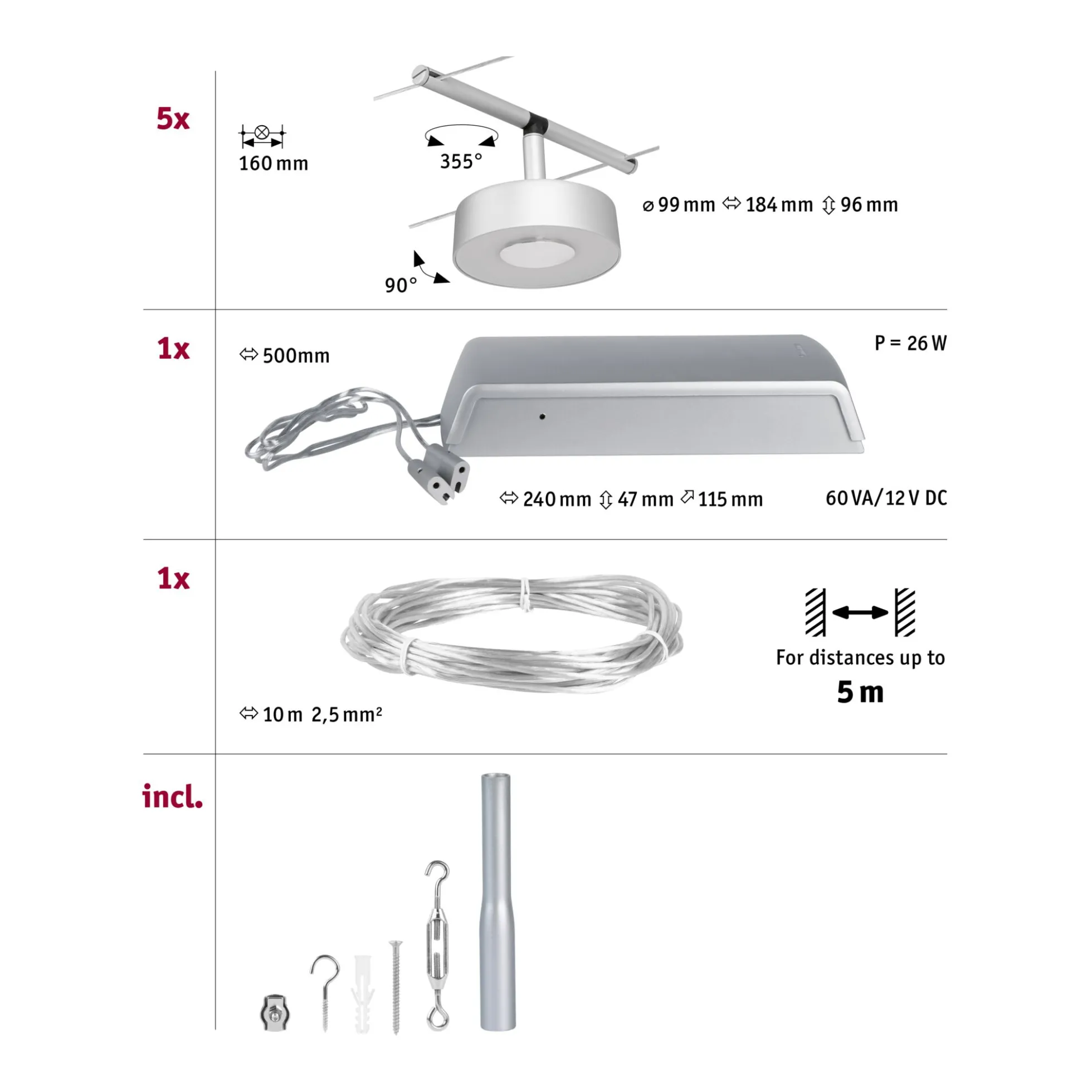 CorDuo LED Seilsystem - Circle Basisset