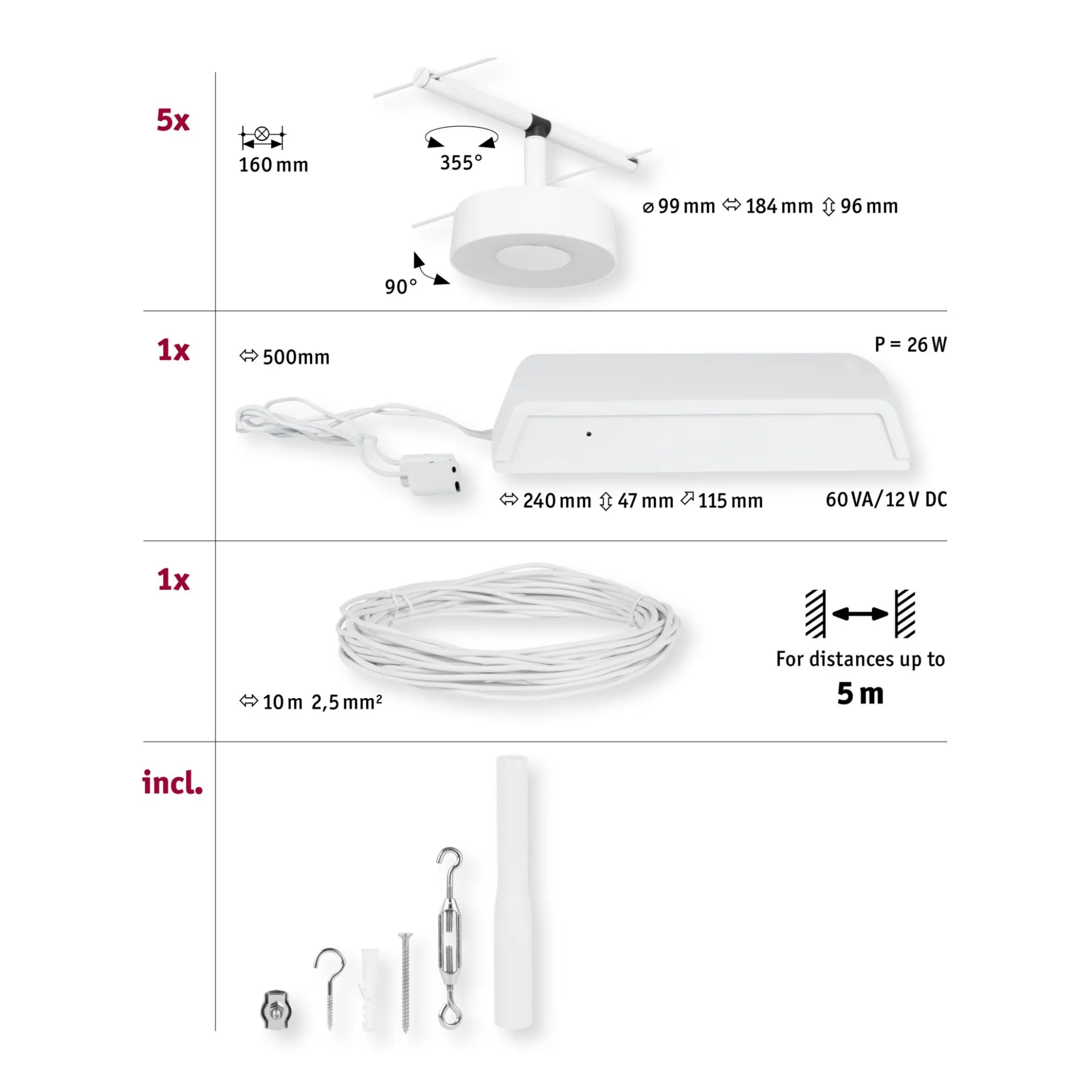 CorDuo LED Seilsystem - Circle Basisset
