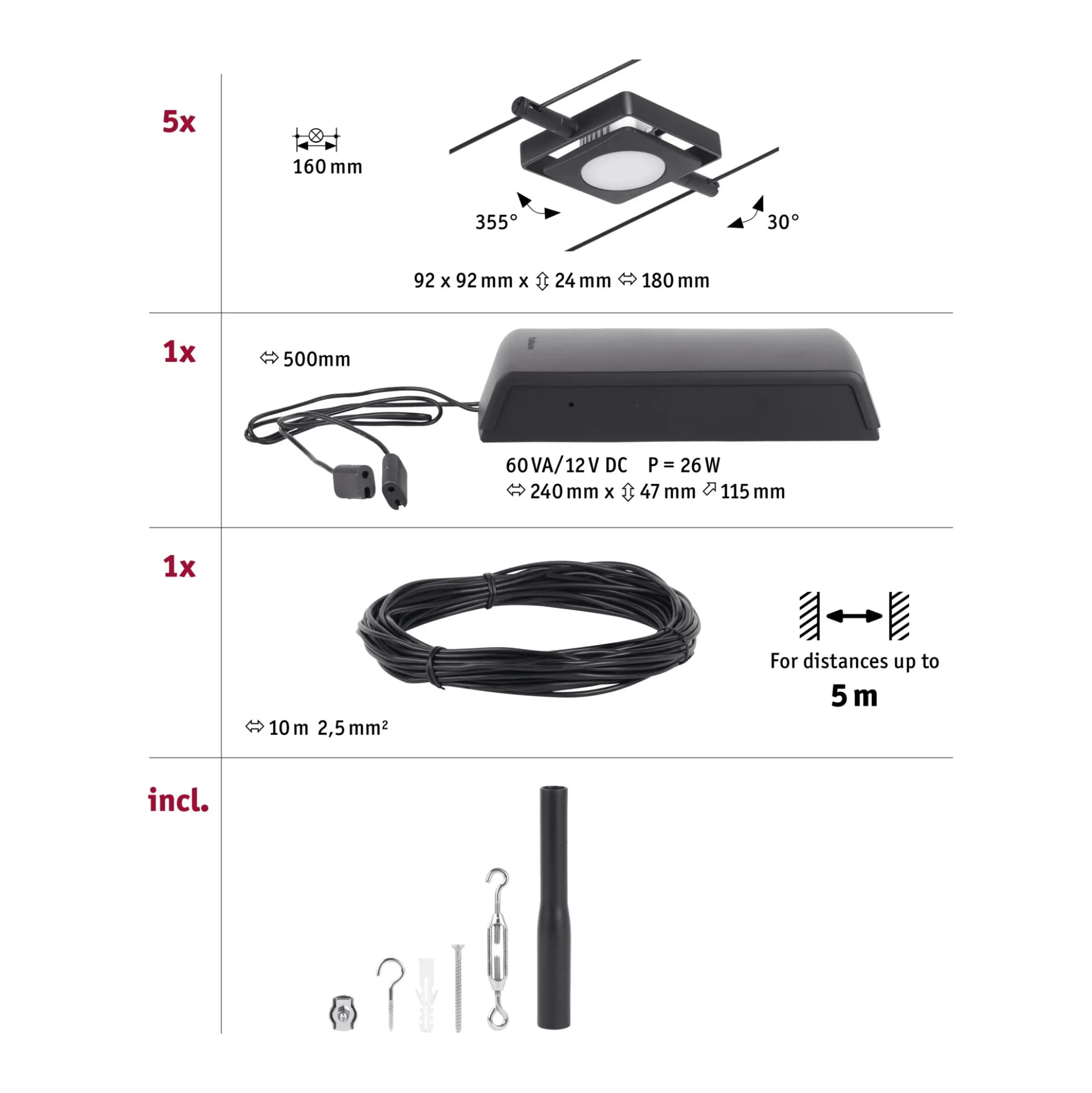 CorDuo LED Seilsystem - MacLED Basisset