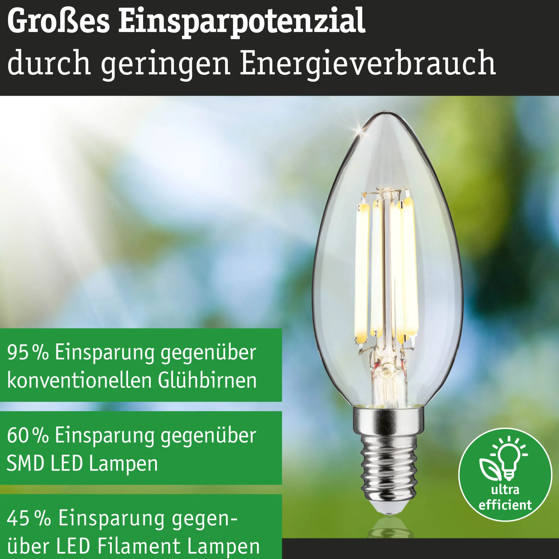 Efficient-Line Filament 230V - LED Kerze E14