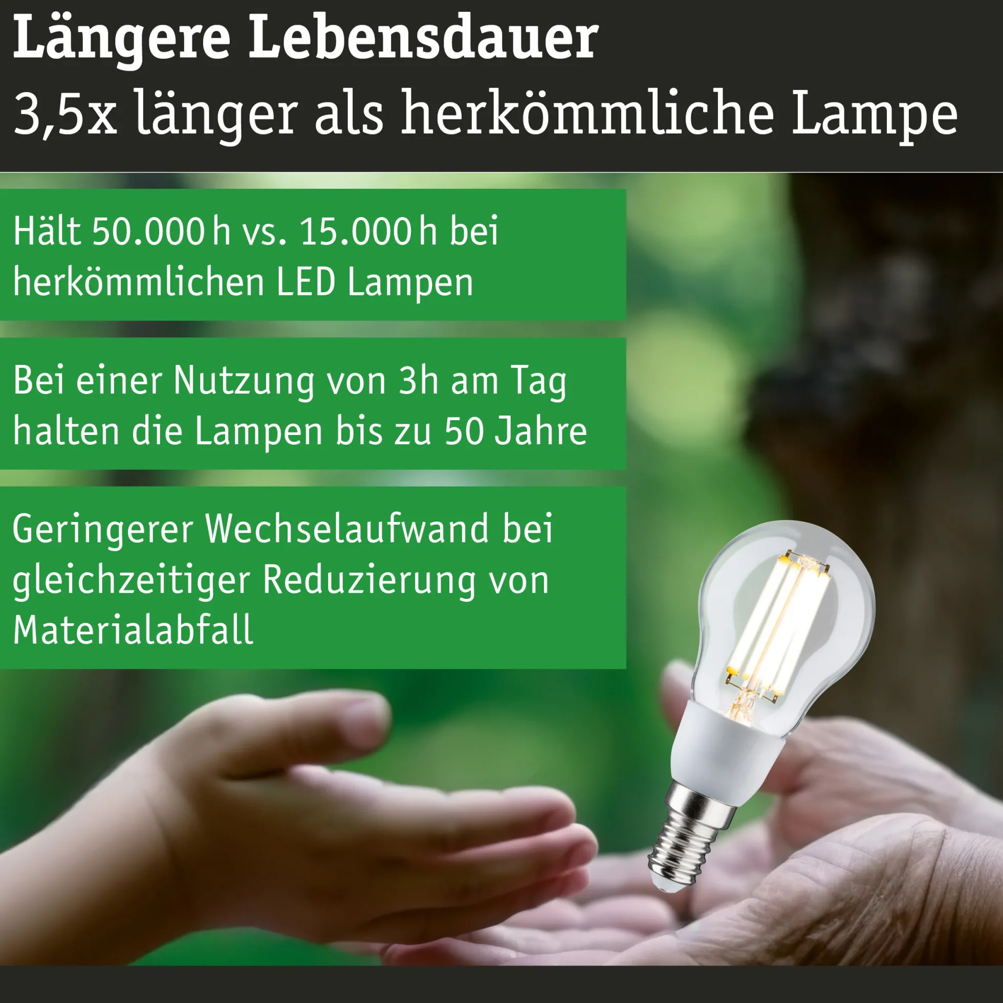 Efficient-Line Filament 230V - LED Tropfen 1er-Set 100mm