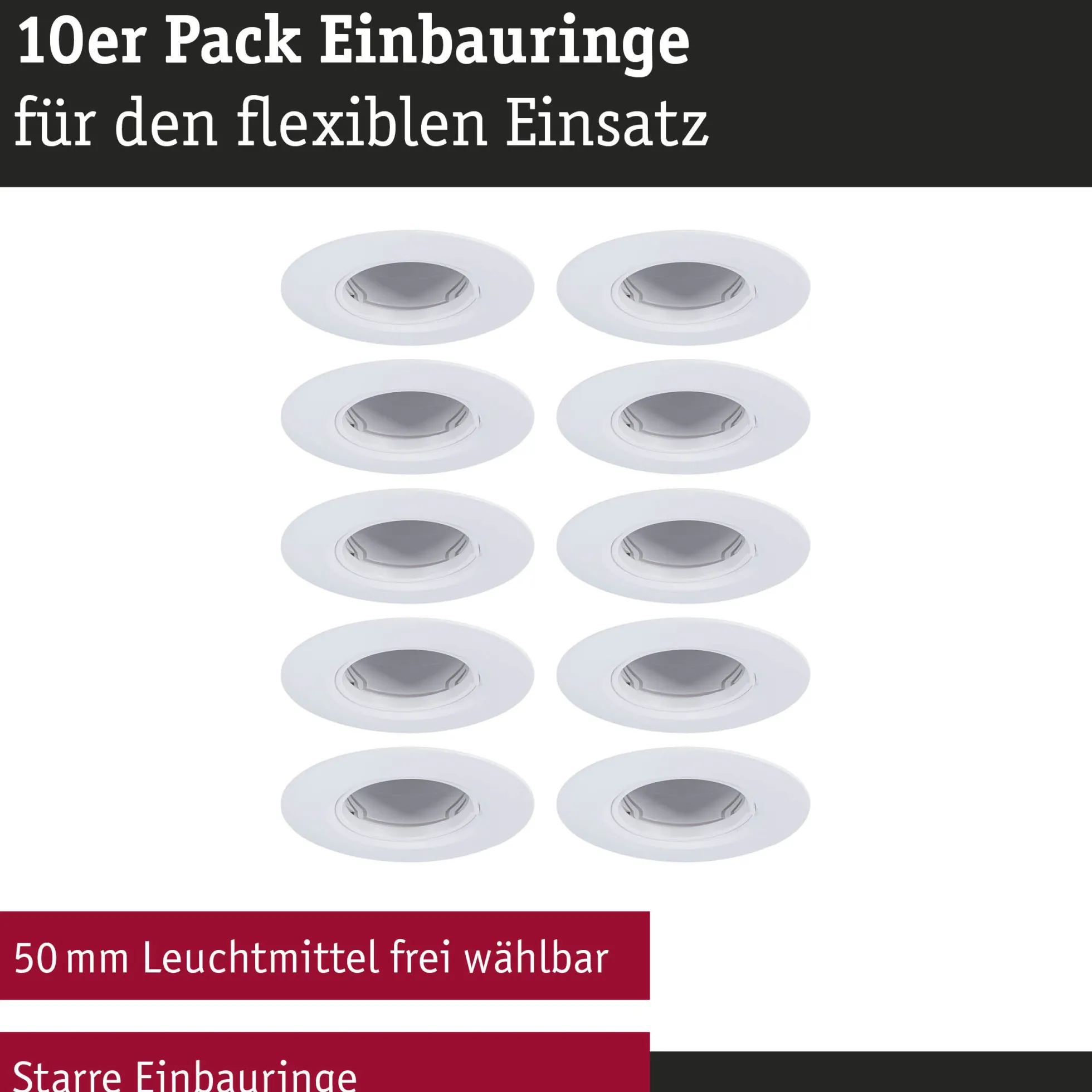 Einbauleuchte - 10er-Set starr