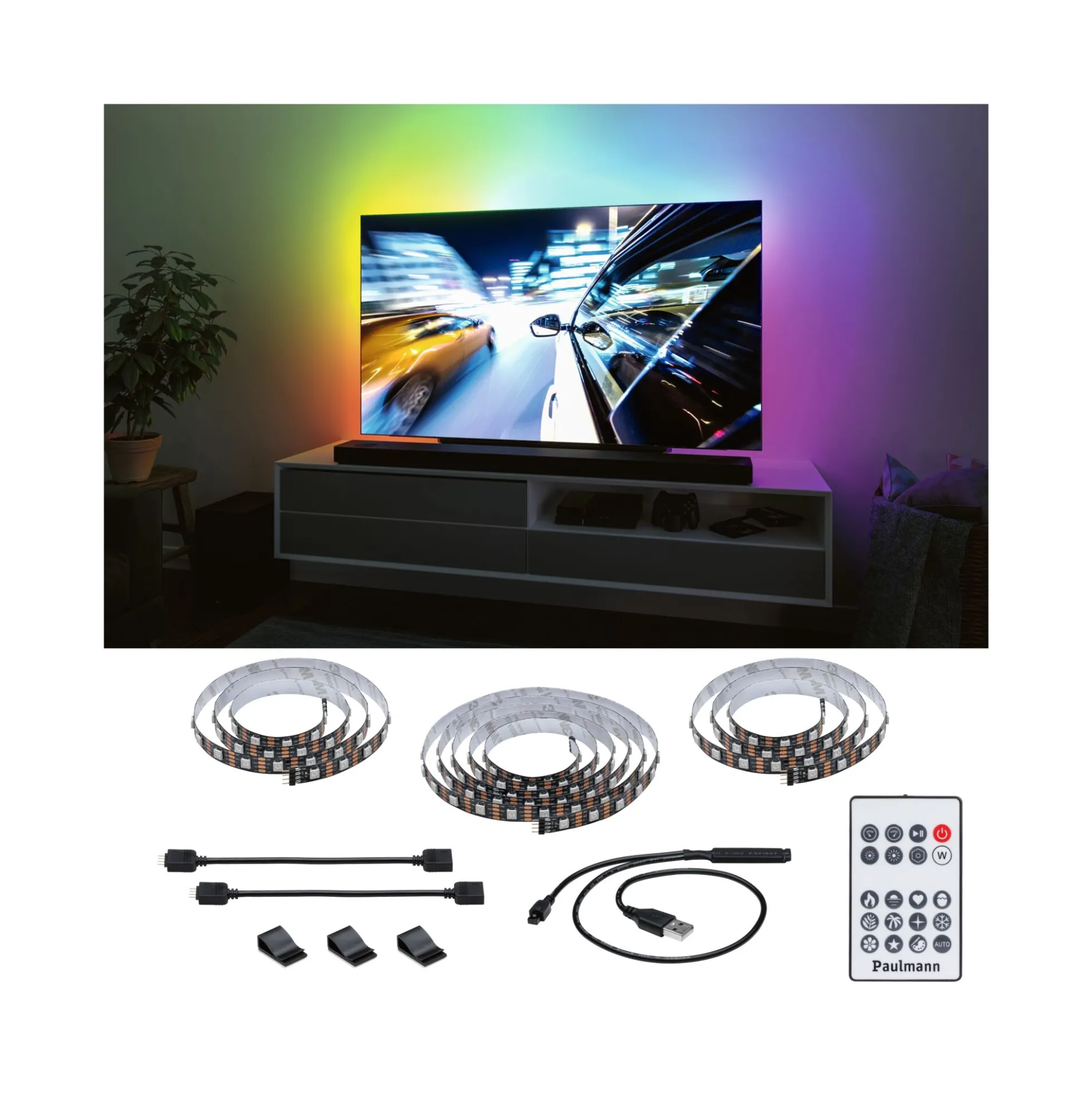EntertainLED USB LED Strip - TV-Beleuchtung 75 Zoll