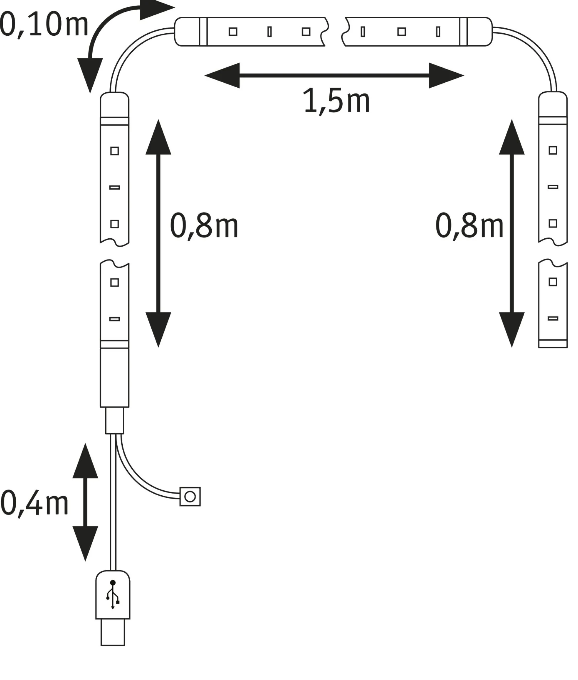 EntertainLED USB LED Strip - TV-Beleuchtung 75 Zoll