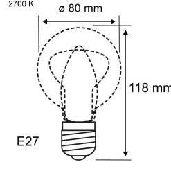 Filament 230V - LED Globe G80 E27