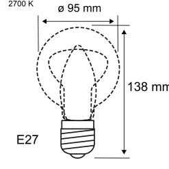 Filament 230V - LED Globe G95 E27