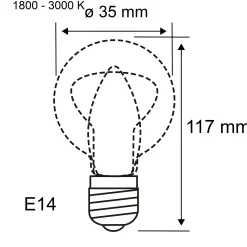 Filament 230V - LED Kerze E14
