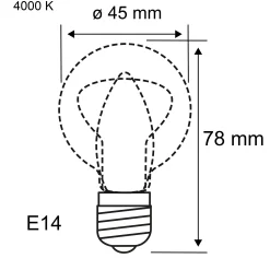Filament 230V - LED Tropfen E14