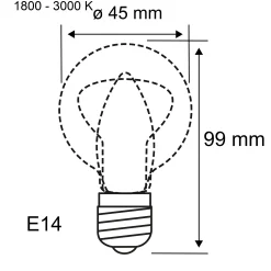 Filament 230V Dim to Warm - LED Tropfen E14