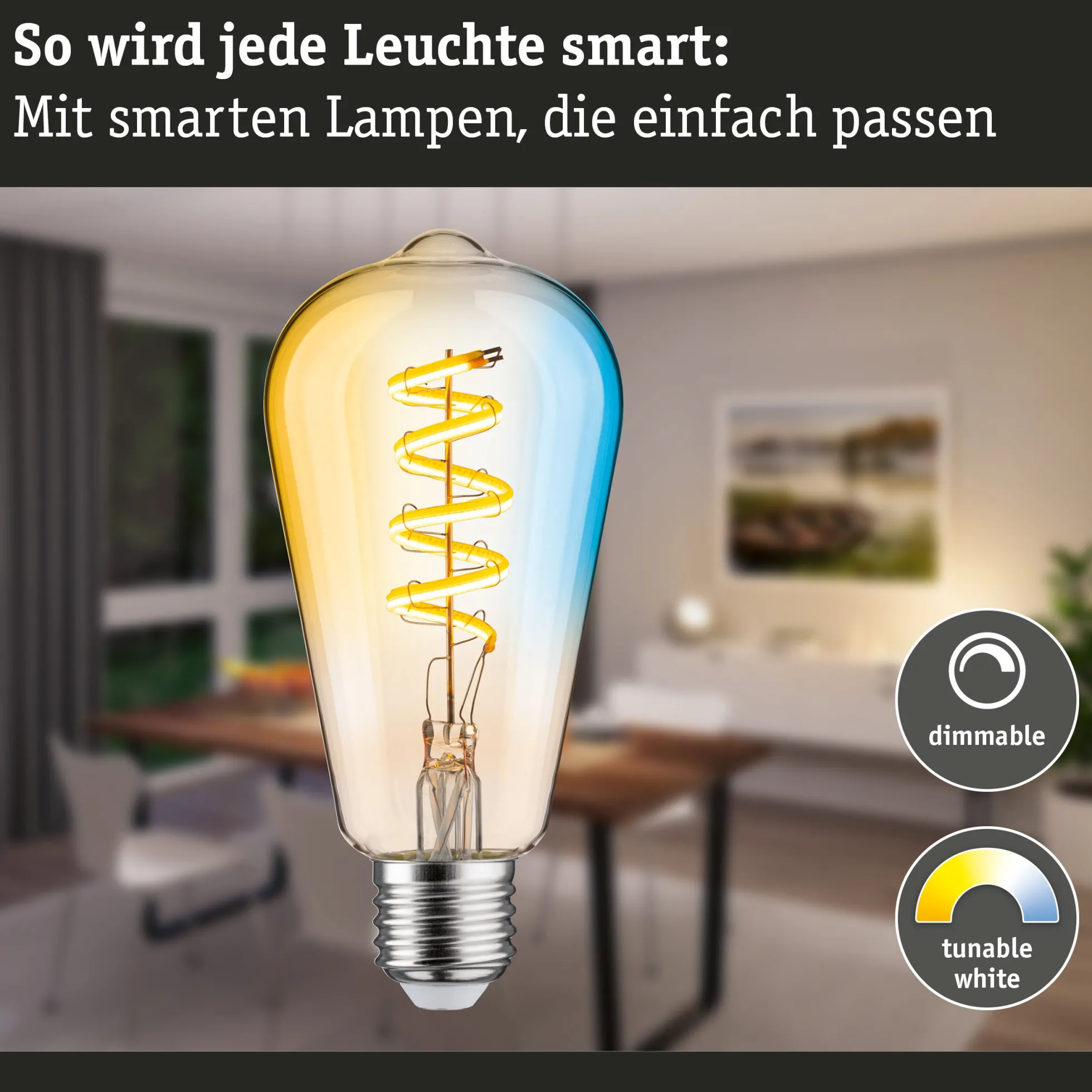 Filament 230V Smart Home Zigbee 3.0 - LED Kolben ST64 E27