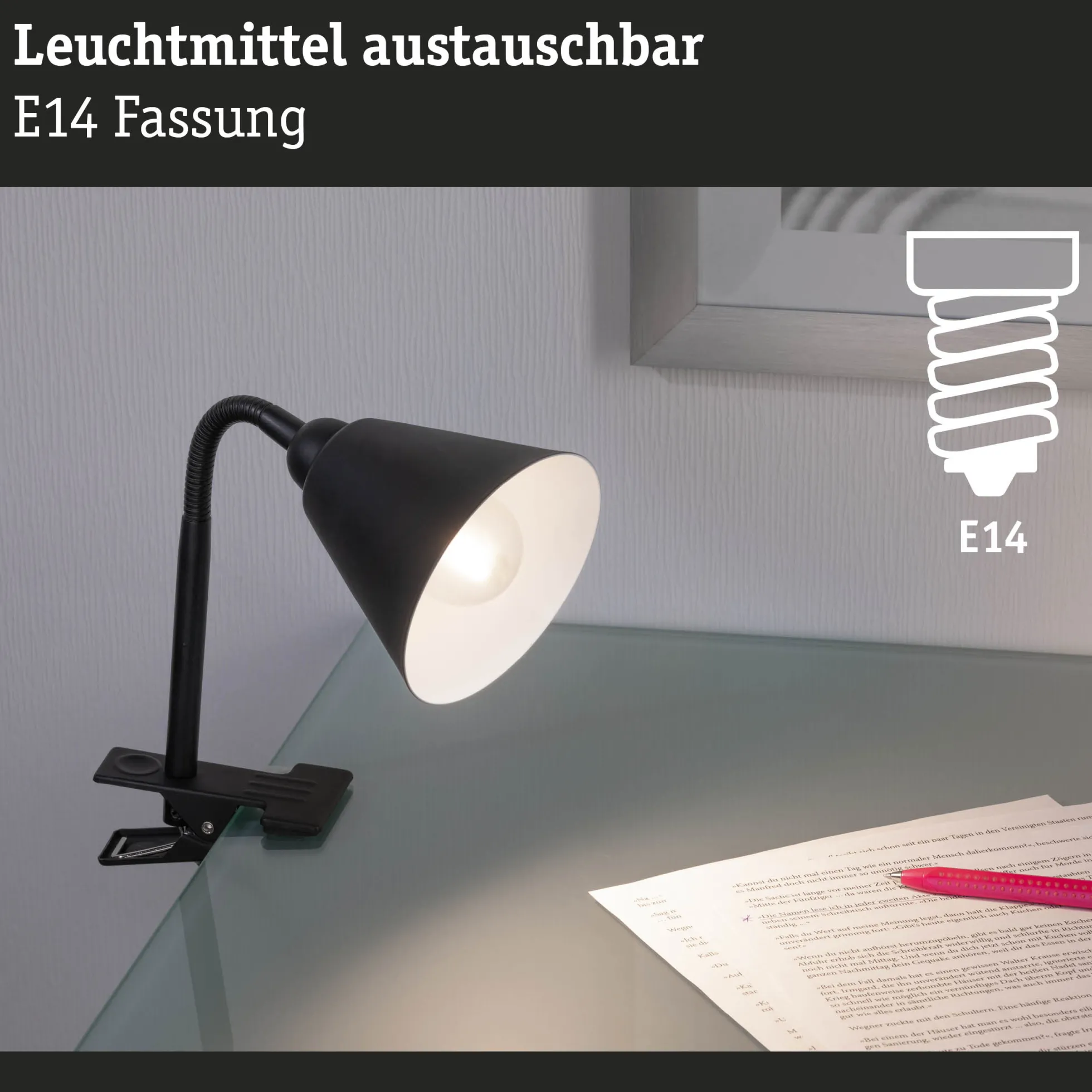 Klemmleuchte - Vitis Flexarm Schnurschalter