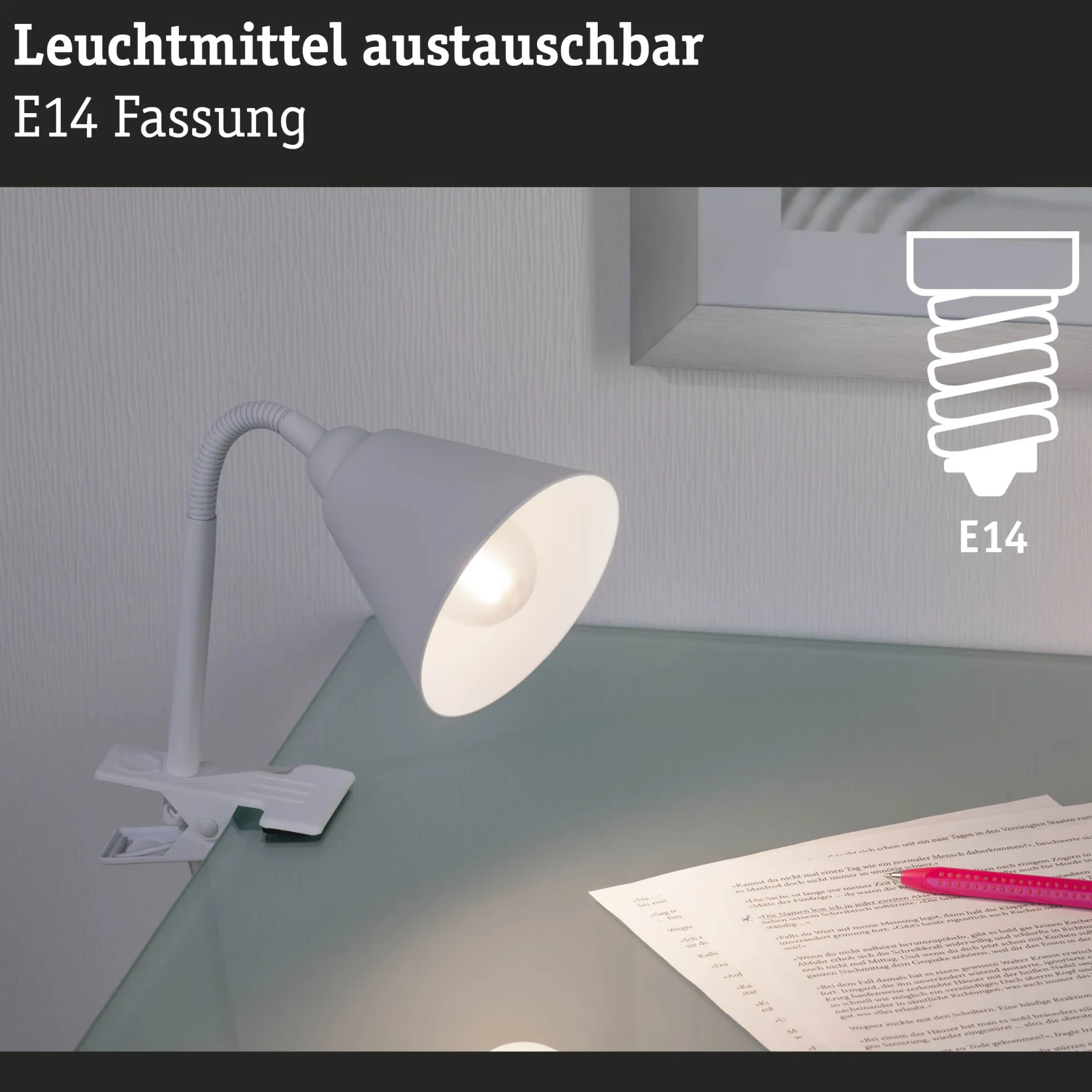 Klemmleuchte - Vitis Flexarm Schnurschalter