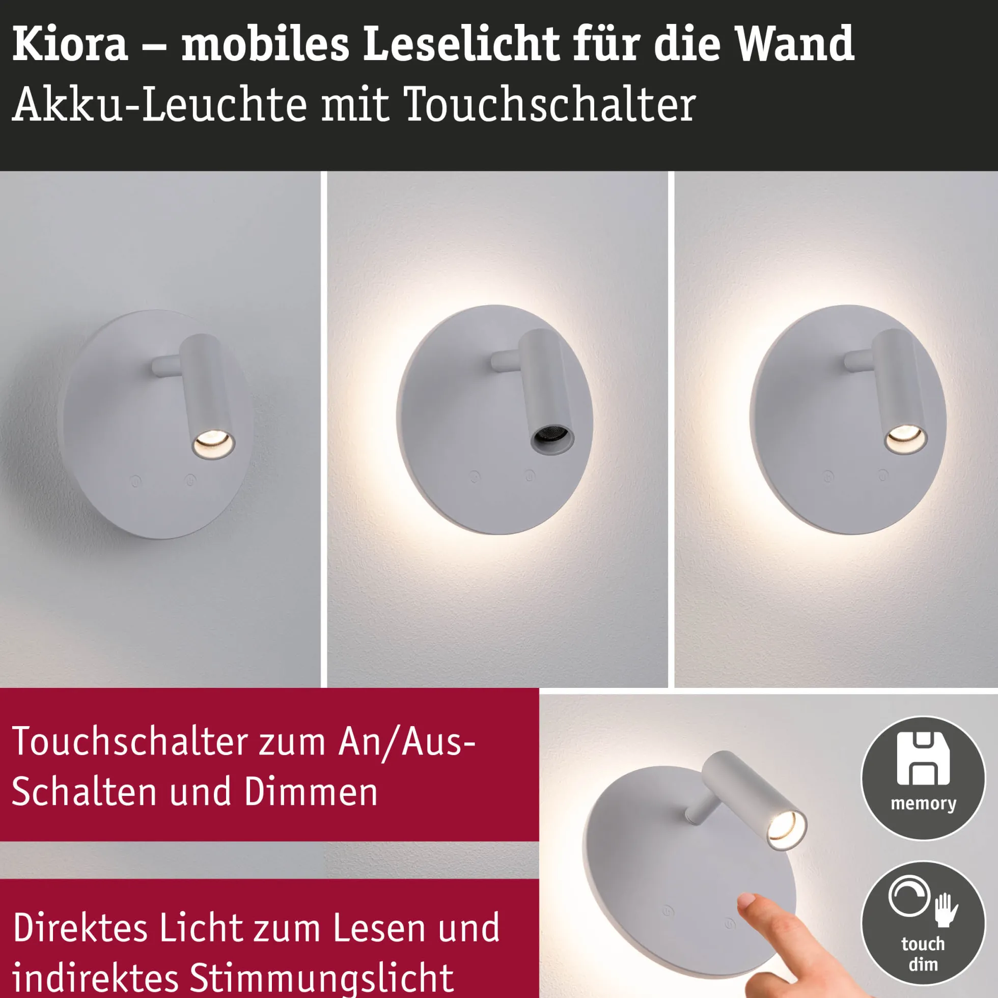 LED Akkuwandleuchte - Kiora
