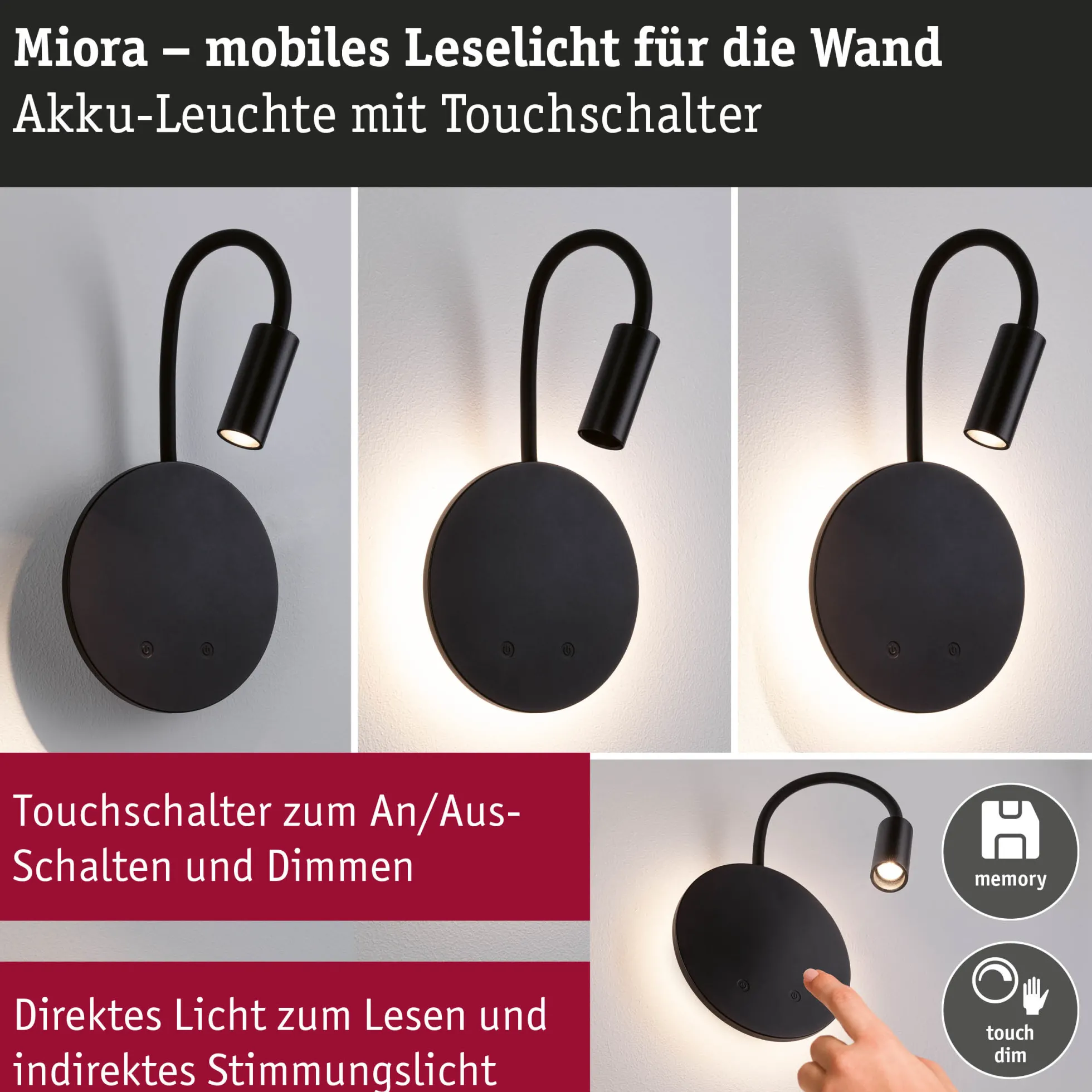 LED Akkuwandleuchte - Miora