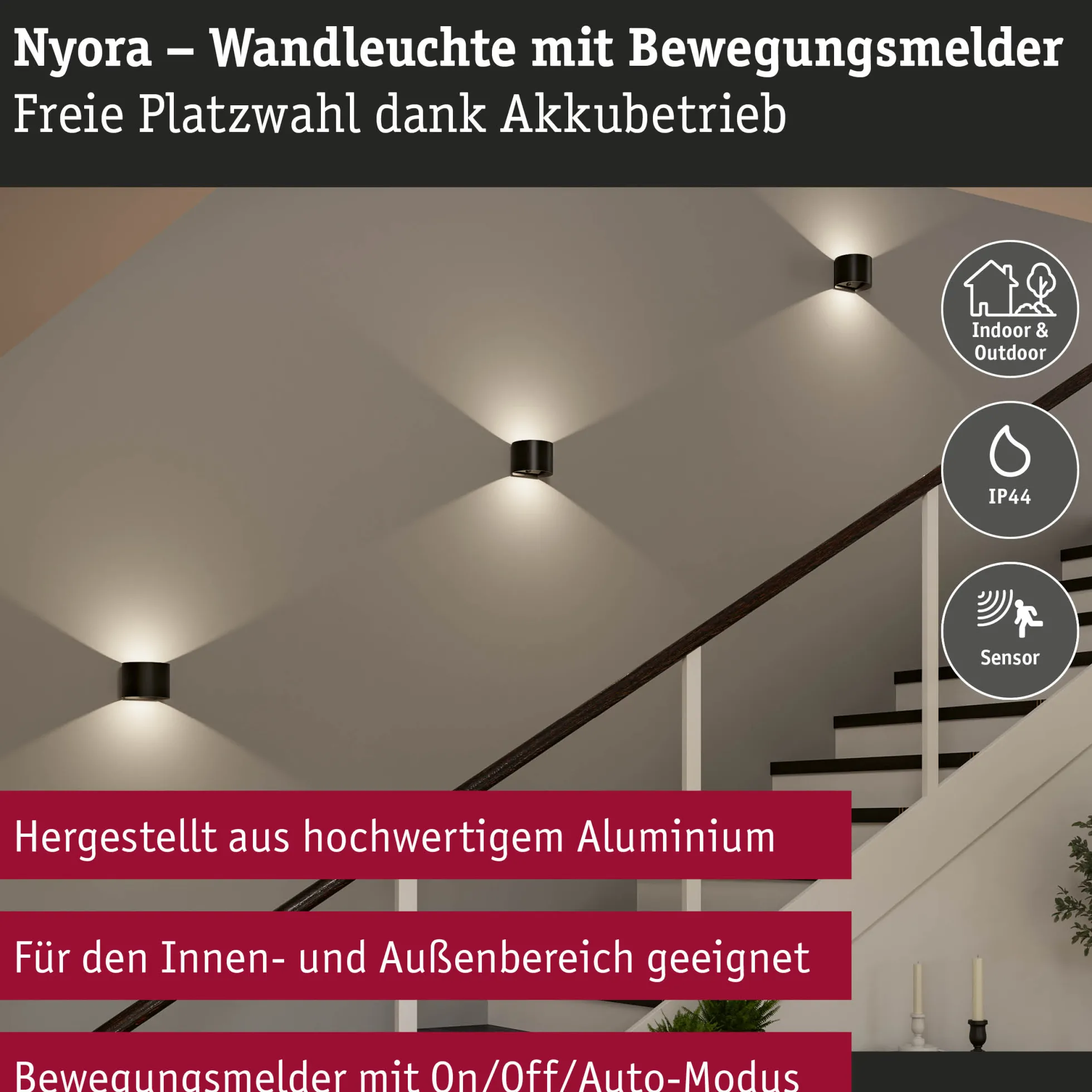 LED Akkuwandleuchte - Nyora