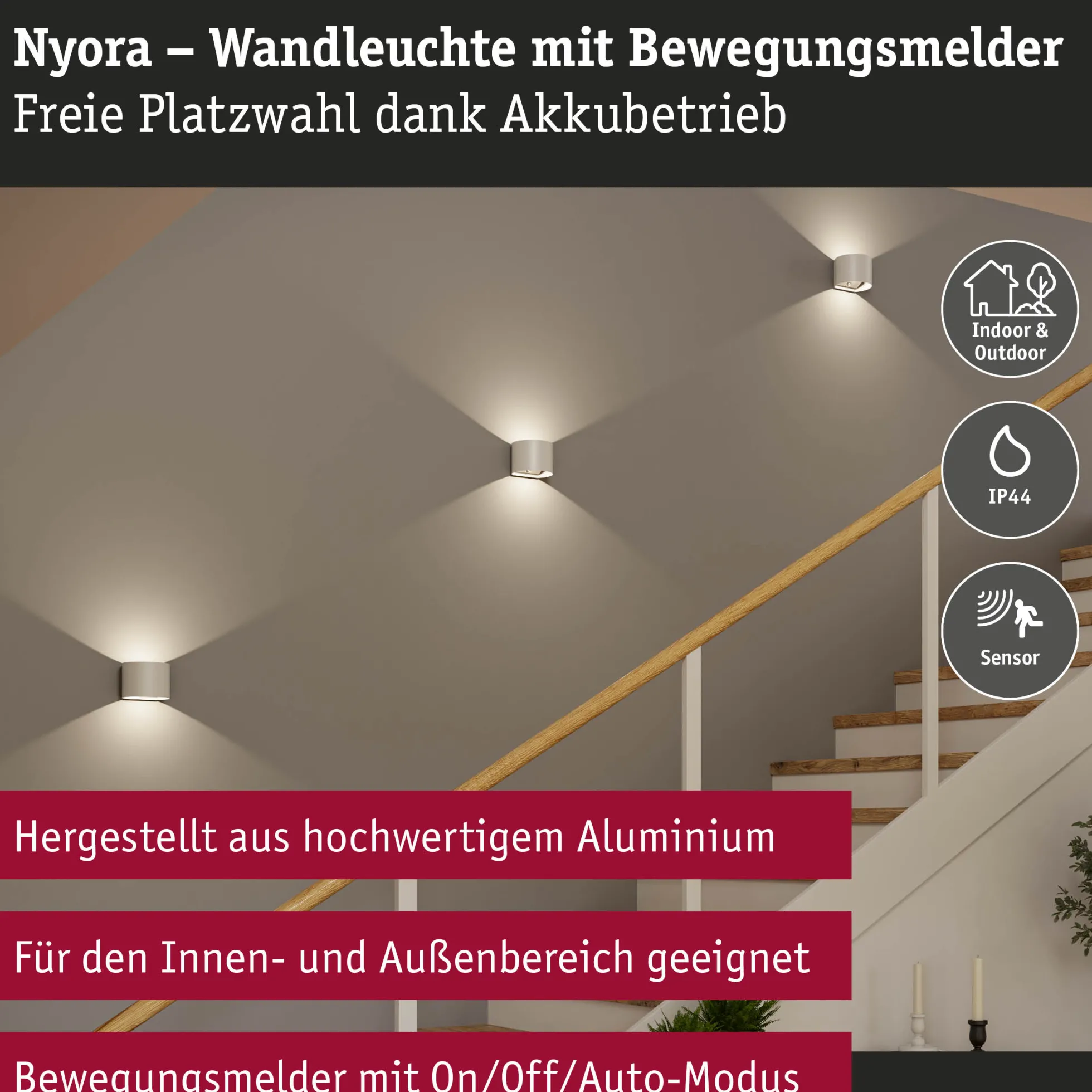 LED Akkuwandleuchte - Nyora
