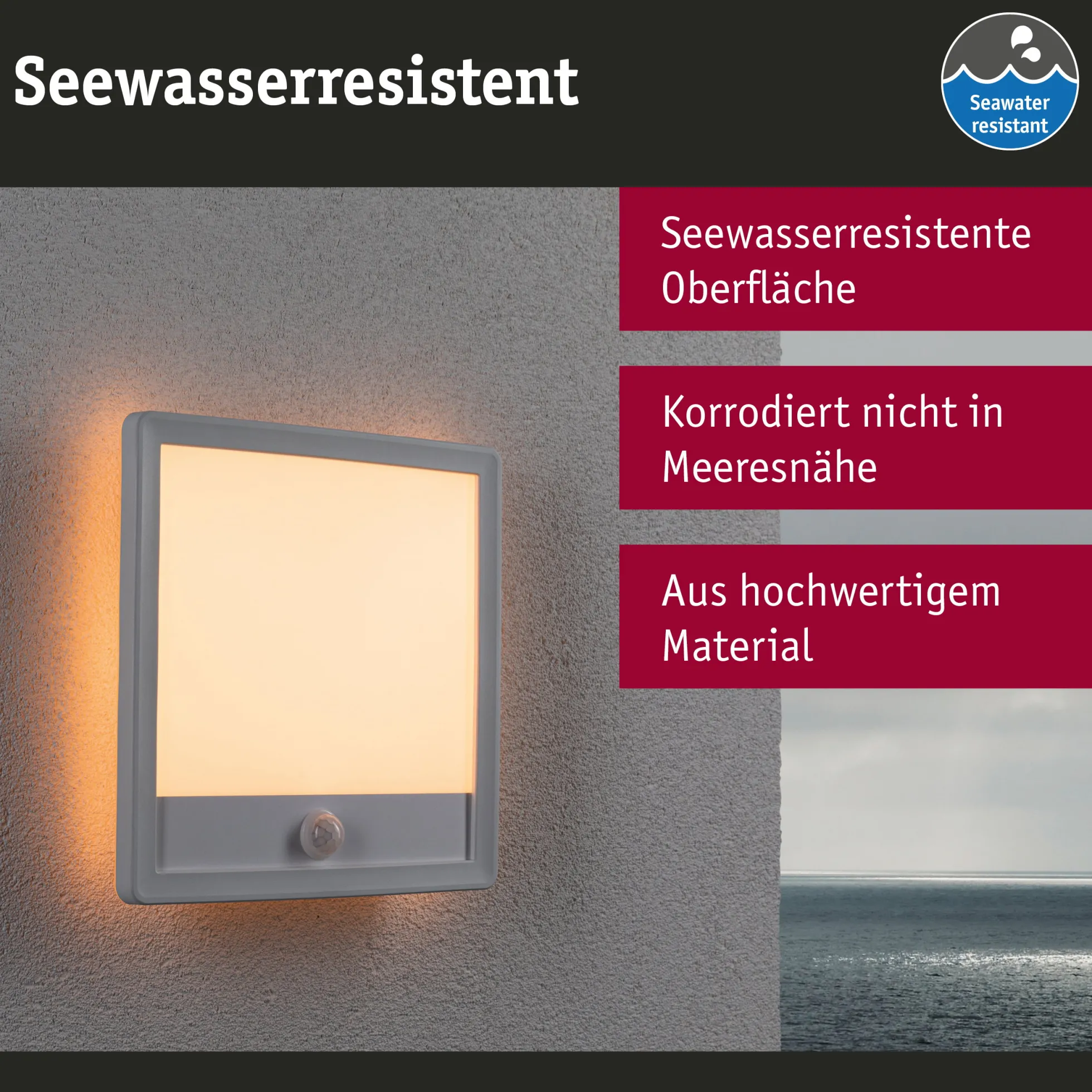 LED Außenpanel - Lamina Dämmerungsgesteuerter Bewegungsmelder (IR)