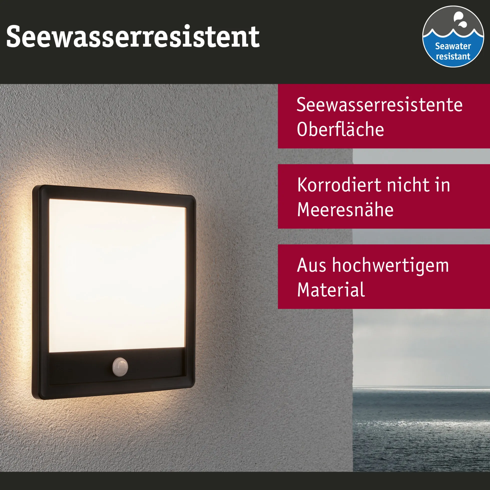 LED Außenpanel - Lamina Dämmerungsgesteuerter Bewegungsmelder (IR)