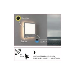 LED Außenpanel - Lamina Dämmerungsgesteuerter Bewegungsmelder (IR)