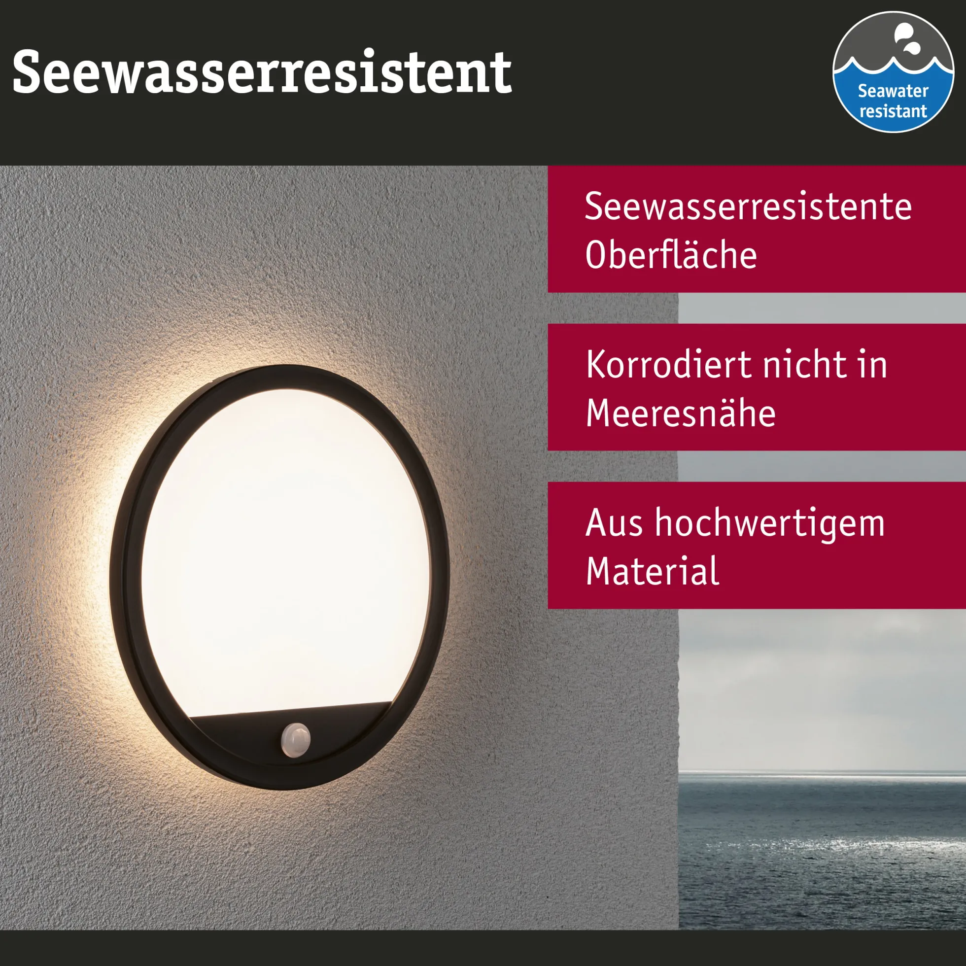 LED Außenpanel - Lamina Dämmerungsgesteuerter Bewegungsmelder (IR)