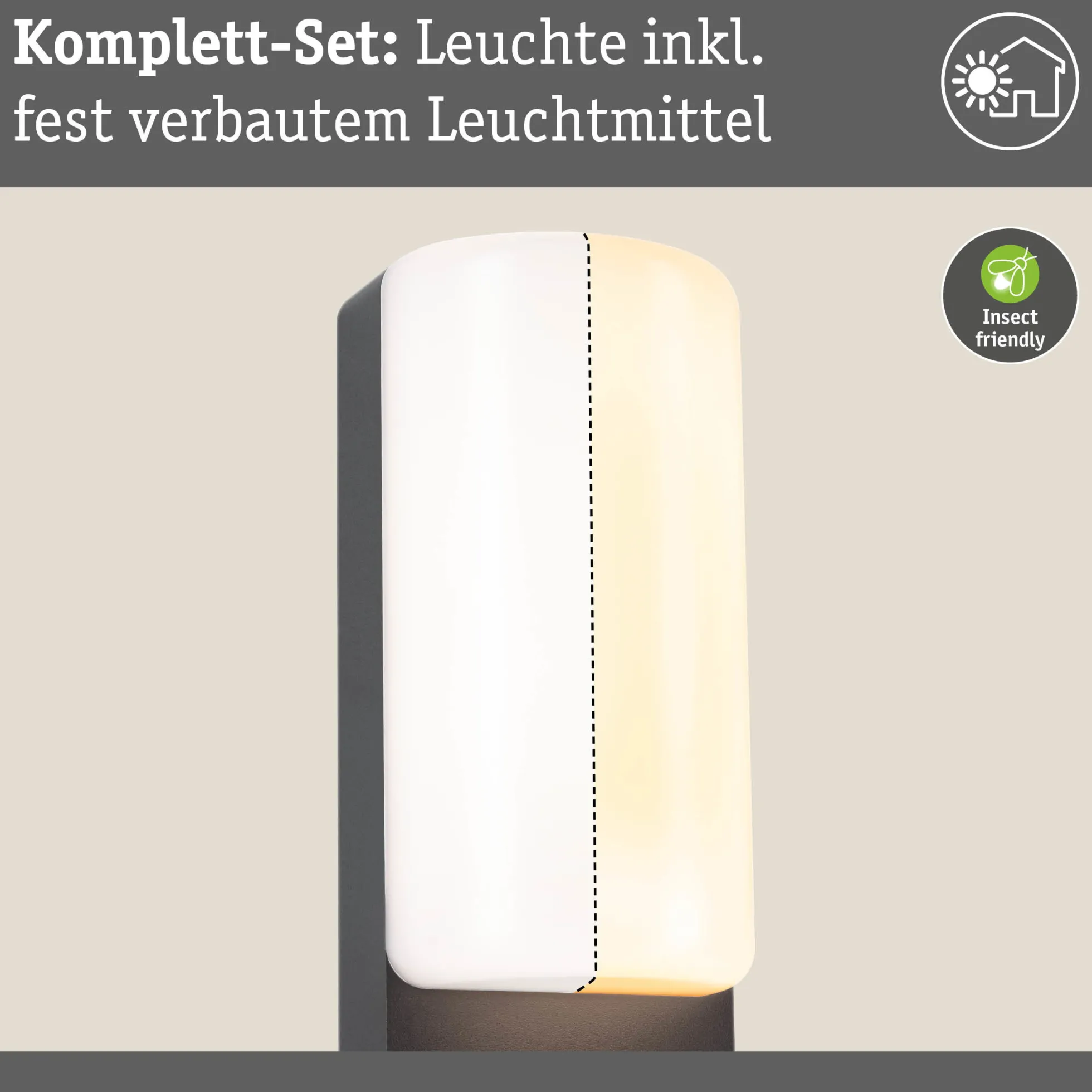 LED Außenwandleuchte - Bonnie Dämmerungsgesteuerter Bewegungsmelder (IR) insektenfreundlich und seewasserresistent