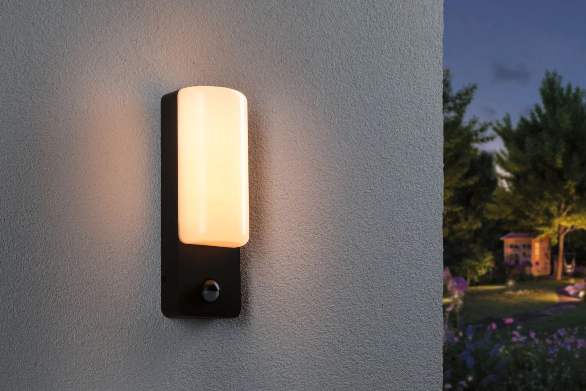 LED Außenwandleuchte - Bonnie Dämmerungsgesteuerter Bewegungsmelder (IR) insektenfreundlich und seewasserresistent