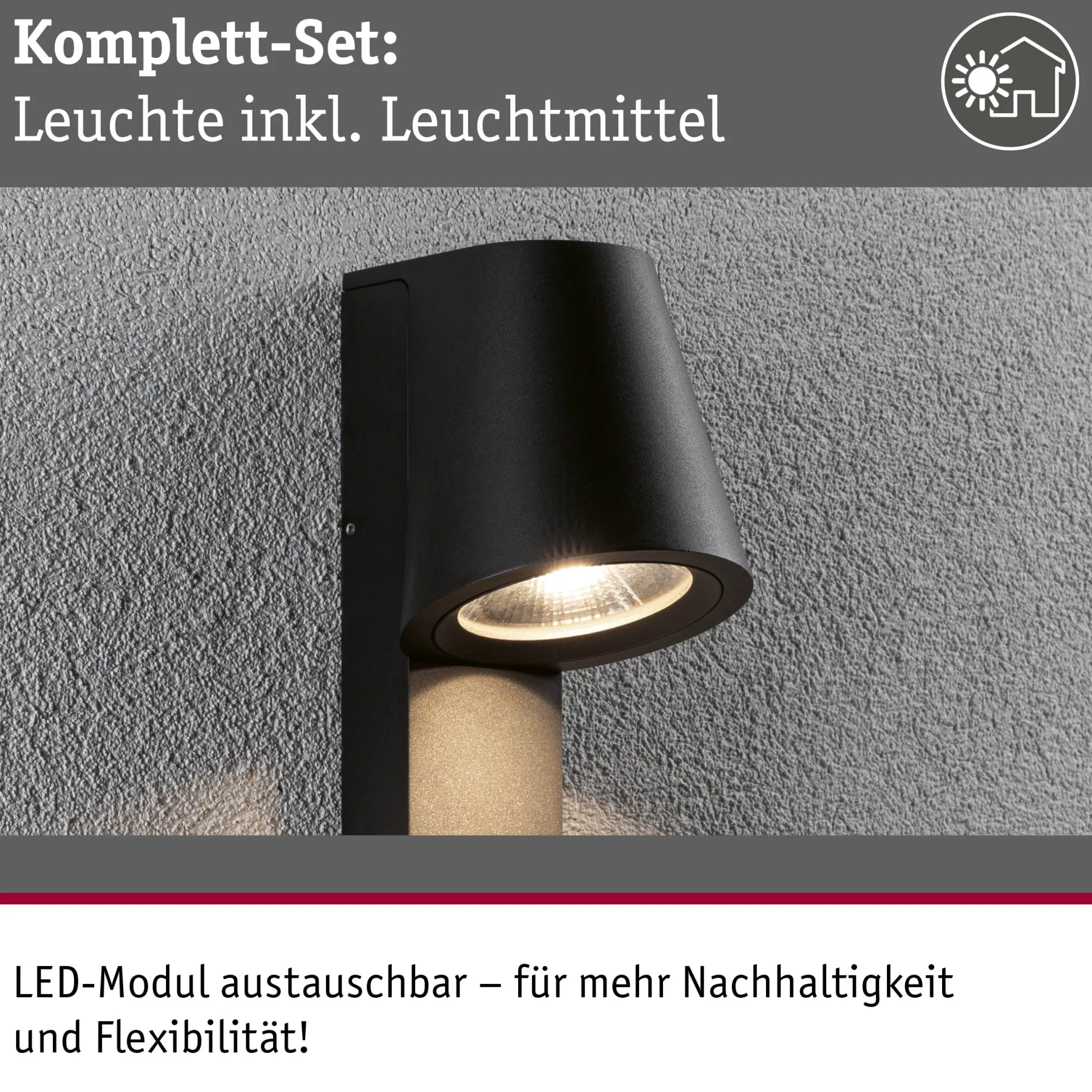 LED Außenwandleuchte - Caissa Dämmerungsgesteuerter Bewegungsmelder (HF)