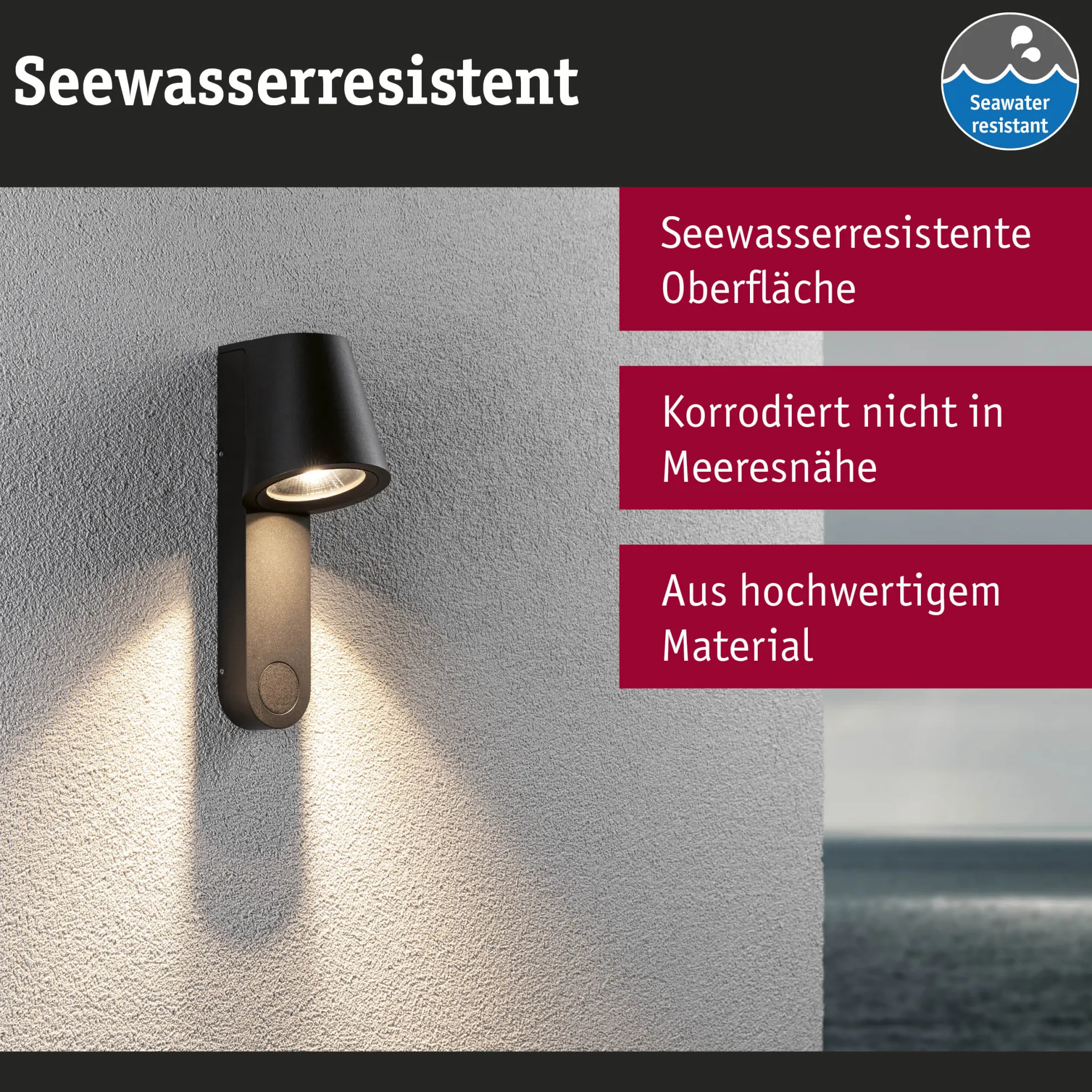 LED Außenwandleuchte - Caissa Dämmerungsgesteuerter Bewegungsmelder (HF)