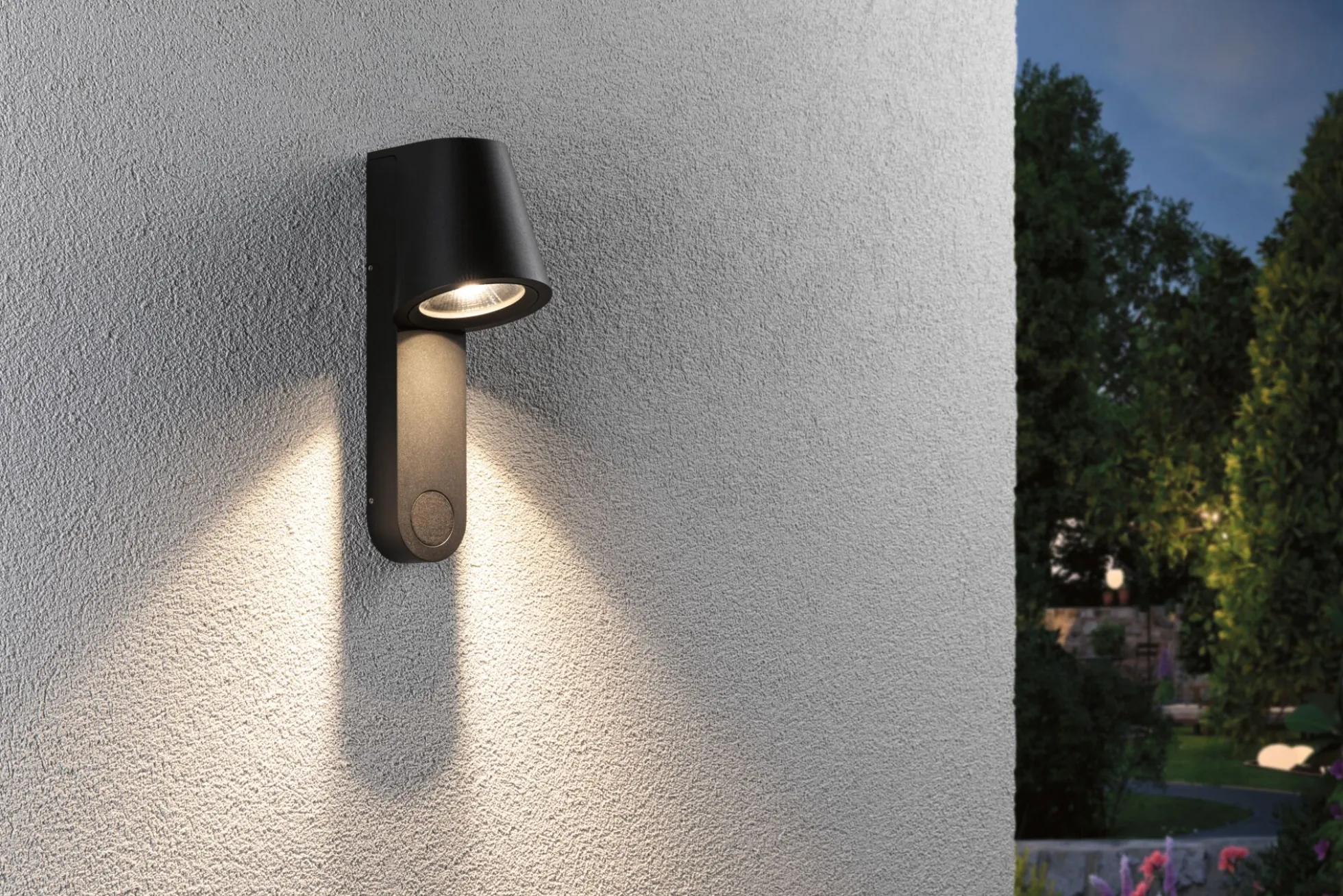 LED Außenwandleuchte - Caissa Dämmerungsgesteuerter Bewegungsmelder (HF)