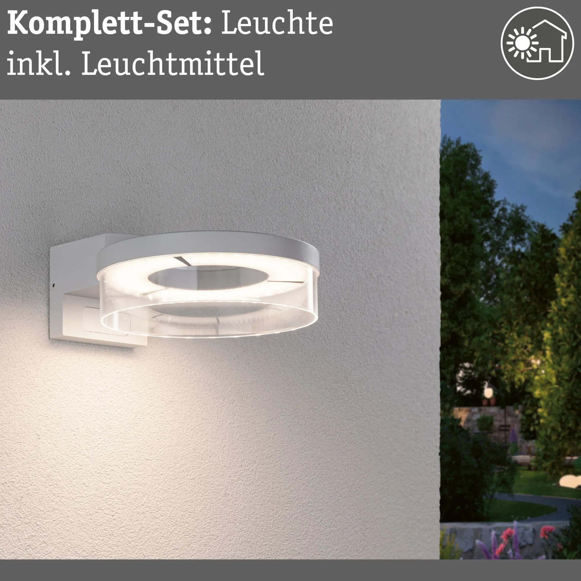 LED Außenwandleuchte - Capera Dämmerungsgesteuerter Bewegungsmelder (IR)