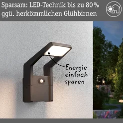 LED Außenwandleuchte - Juntea Dämmerungsgesteuerter Bewegungsmelder (IR)