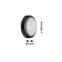 LED Außenwandleuchte - LED Außenwandleuchte IP44 180mm 3000K 15W 1050lm 230V Grau Kunststoff