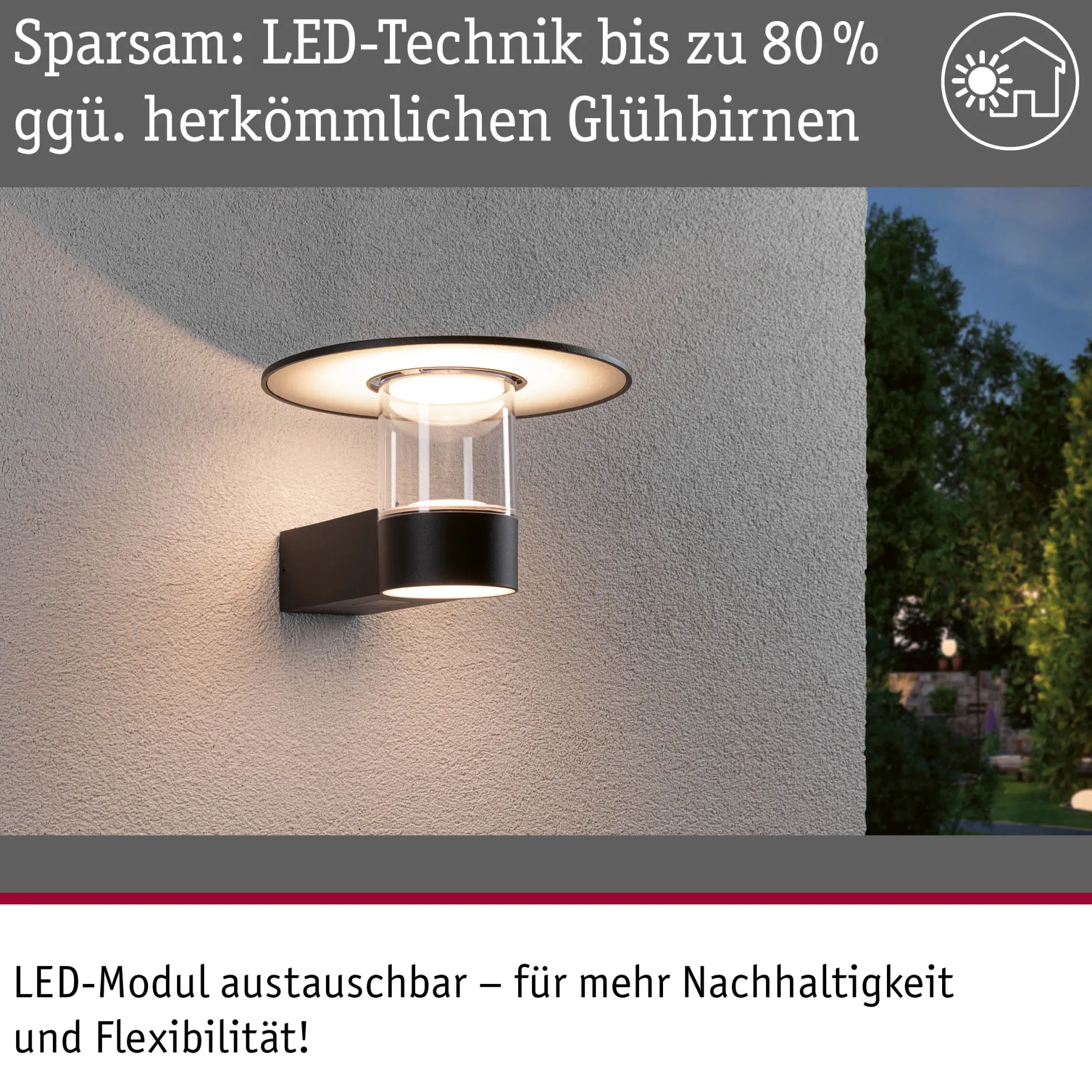 LED Außenwandleuchte - Sienna Dämmerungsgesteuerter Bewegungsmelder (HF) seewasserresistent