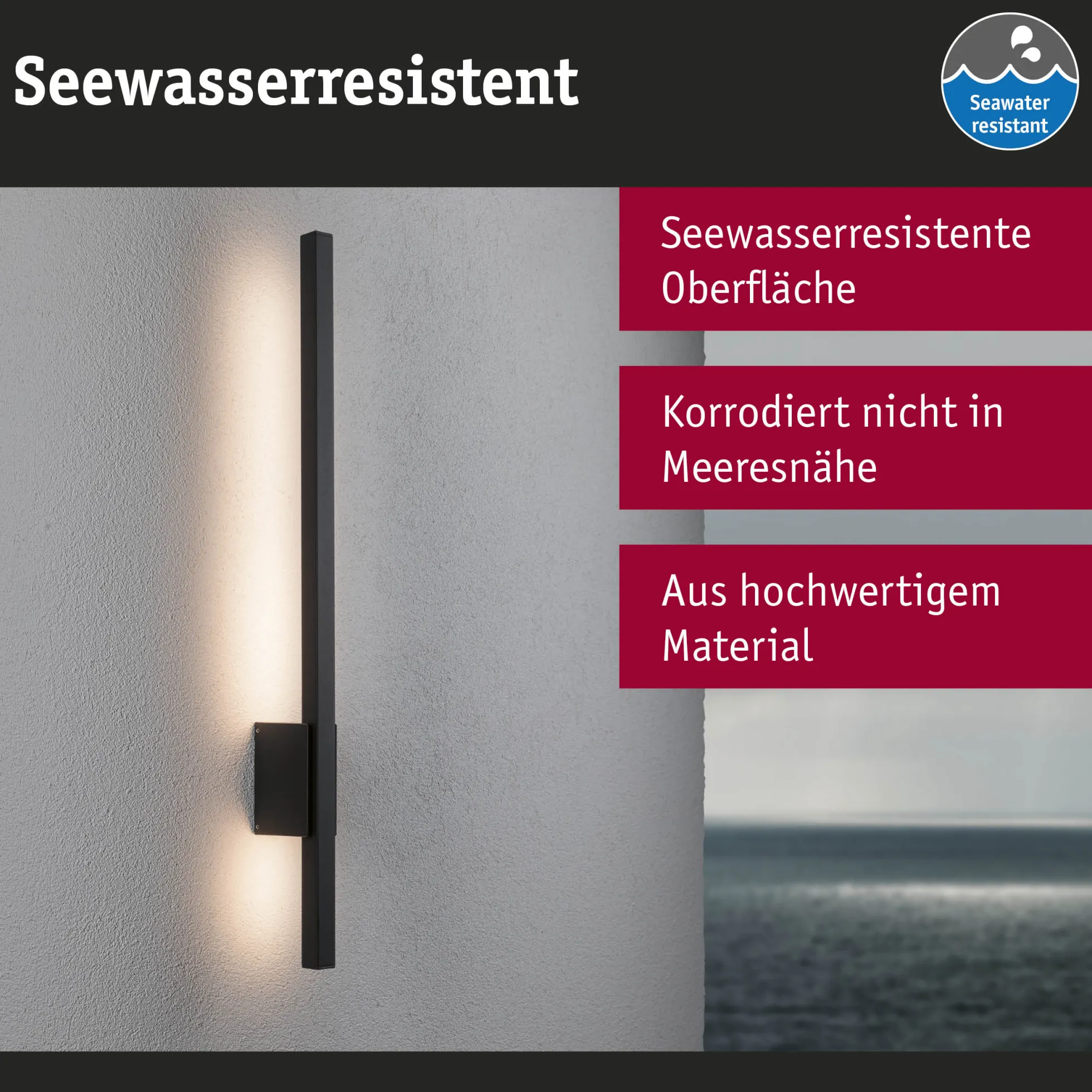 LED Außenwandleuchte - Stan seewasserresistent