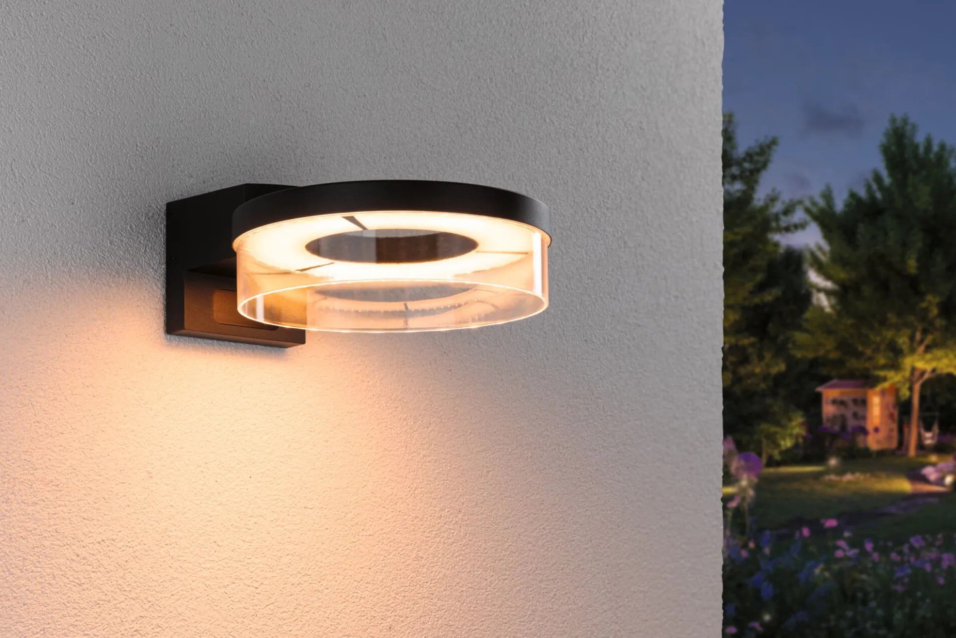 LED Außenwandleuchte Smart Home Zigbee 3.0 - Capera Dämmerungsgesteuerter Bewegungsmelder (IR) insektenfreundlich