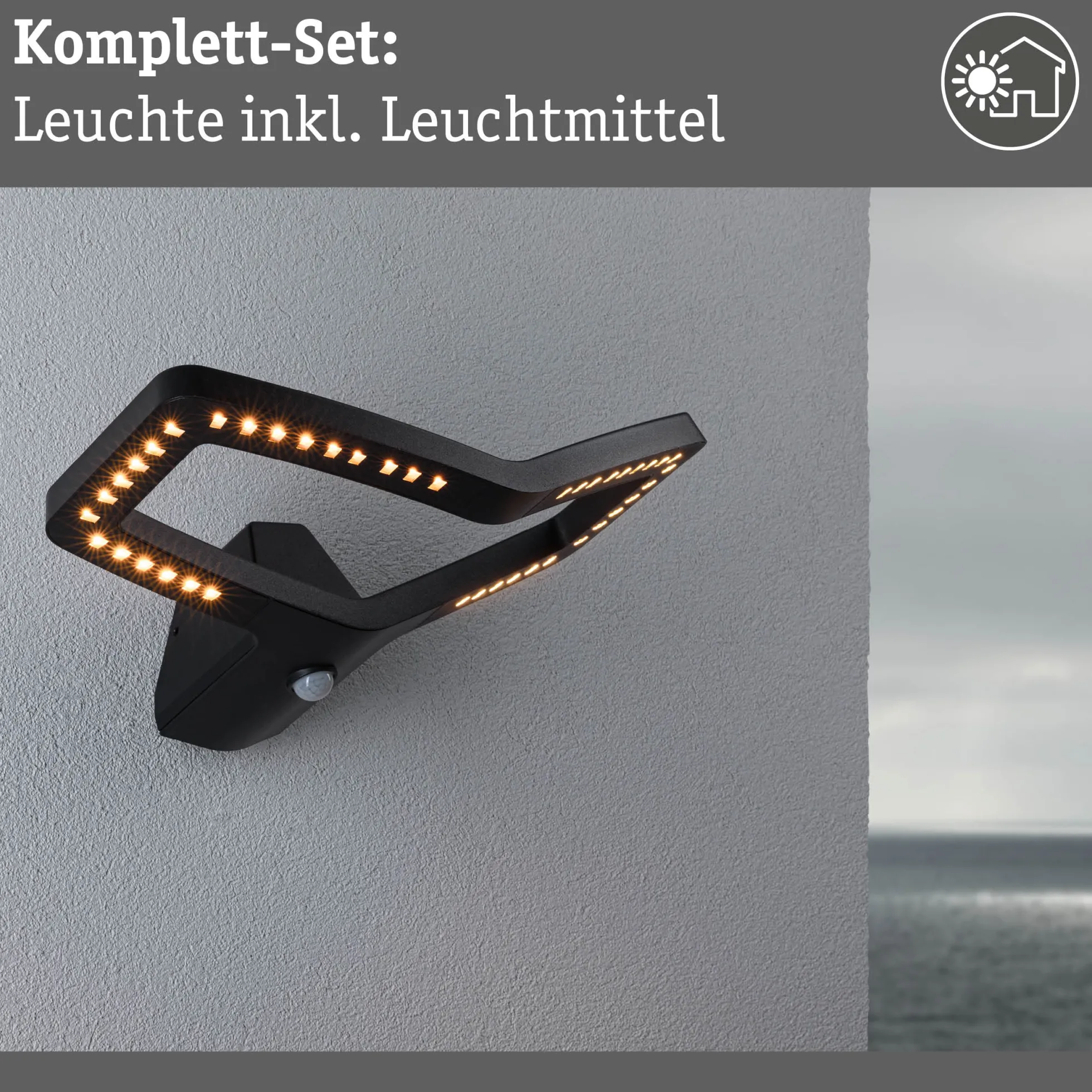 LED Außenwandleuchte Smart Home Zigbee 3.0 - Alara Dämmerungsgesteuerter Bewegungsmelder (IR)