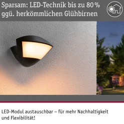 LED Außenwandleuchte Smart Home Zigbee 3.0 - Skyla Dämmerungsgesteuerter Bewegungsmelder (IR) insektenfreundlich