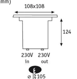 LED Bodeneinbauleuchte - LED Bodeneinbauleuchte IP67 eckig 108x124mm 3000K 3,5W 230lm 230V Edelstahl Metall