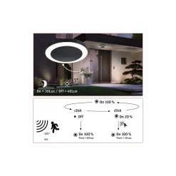 LED Deckenleuchte - Circula Dämmerungsgesteuerter Bewegungsmelder (IR) seewasserresistent