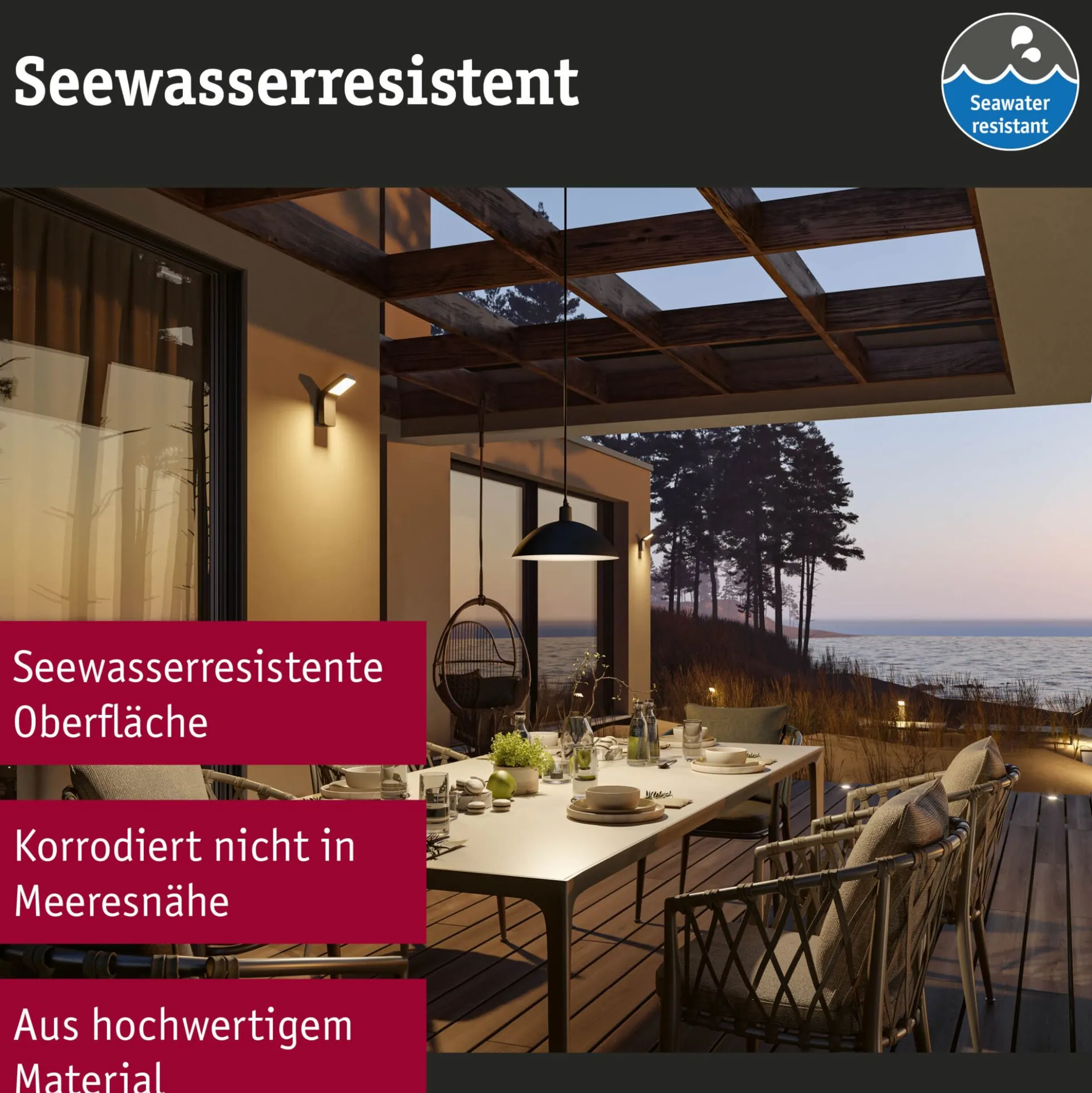 LED Deckenleuchte - Circula Dämmerungsgesteuerter Bewegungsmelder (IR) seewasserresistent