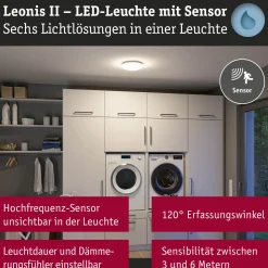 LED Deckenleuchte - Leonis II Dämmerungsgesteuerter Bewegungsmelder (HF)