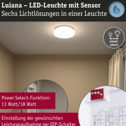 LED Deckenleuchte - Luiana Dämmerungsgesteuerter Bewegungsmelder (HF)