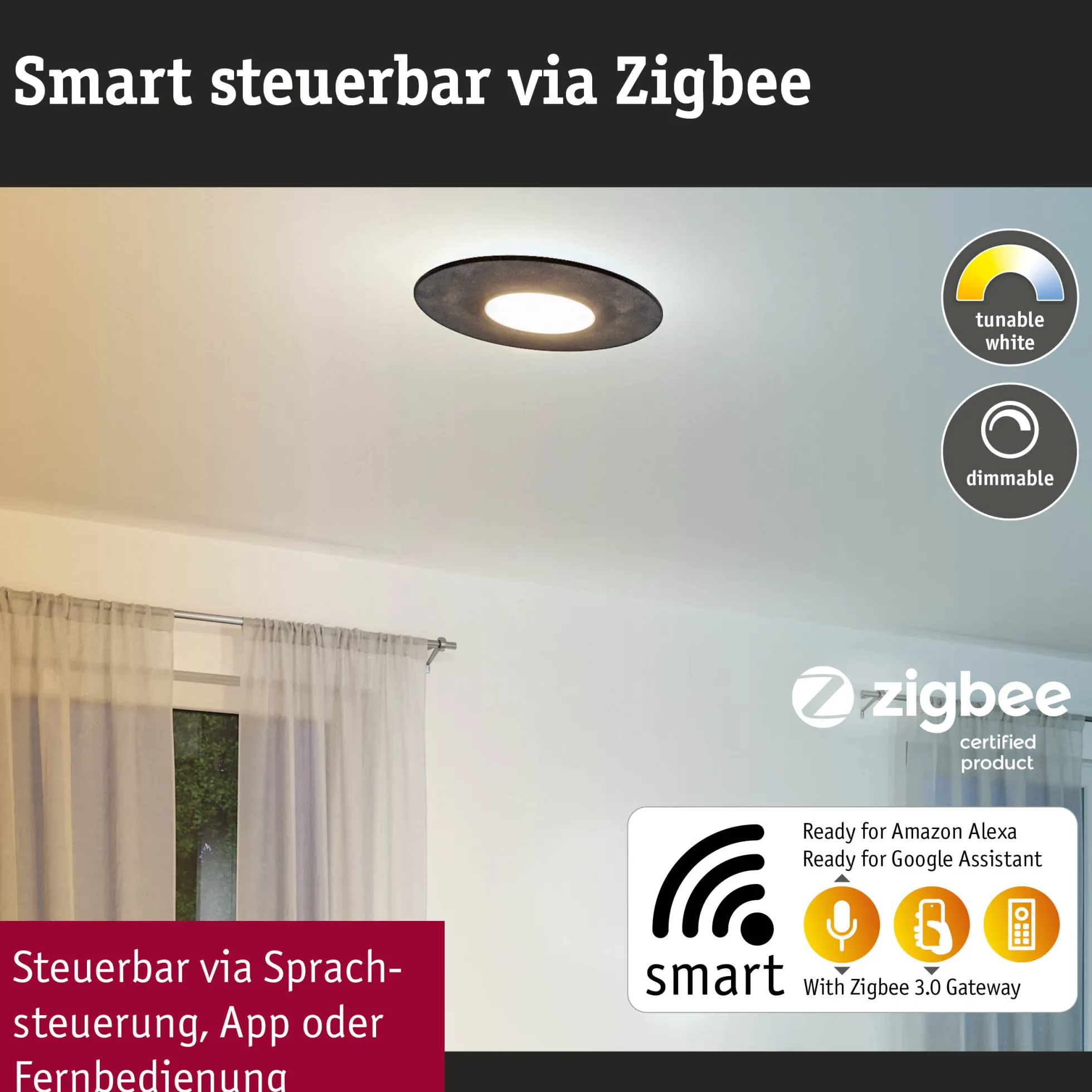 LED Deckenleuchte Smart Home Zigbee 3.0 - Tulga