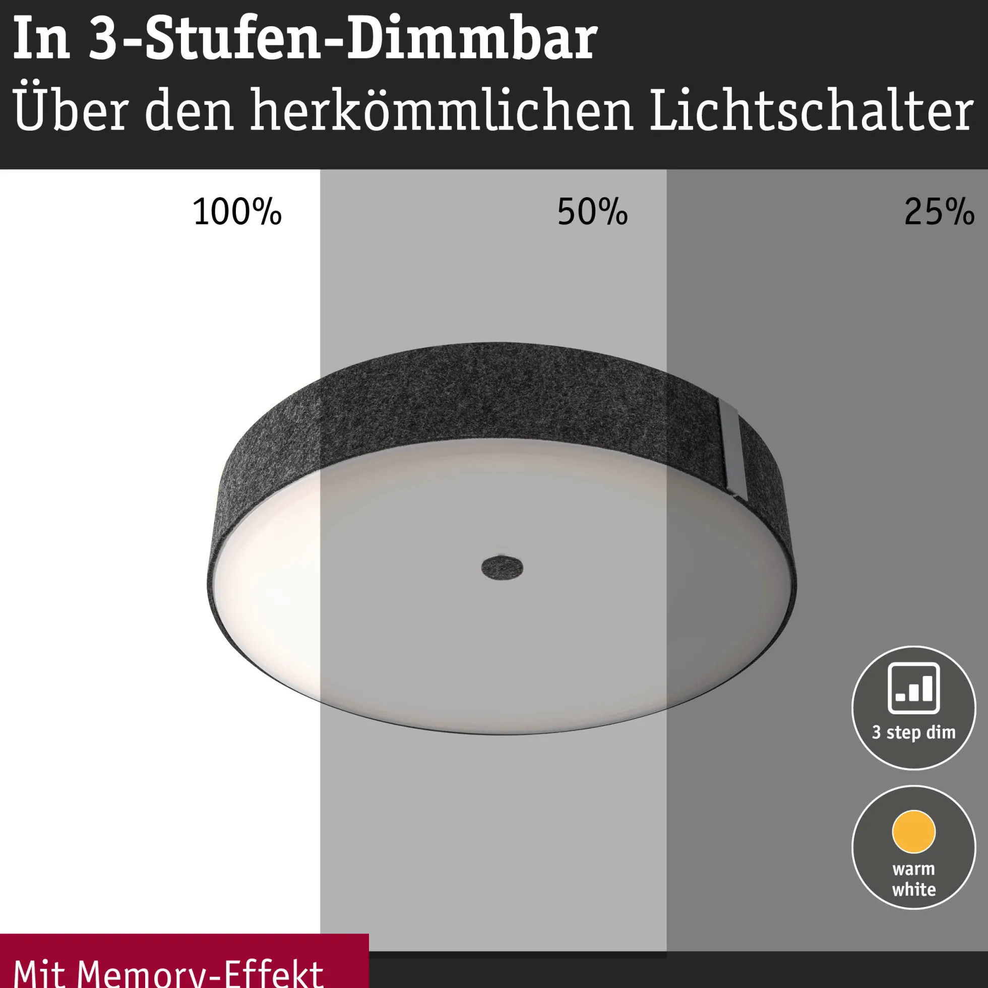 LED Deckenleuchte 3-Step-Dim - Malika