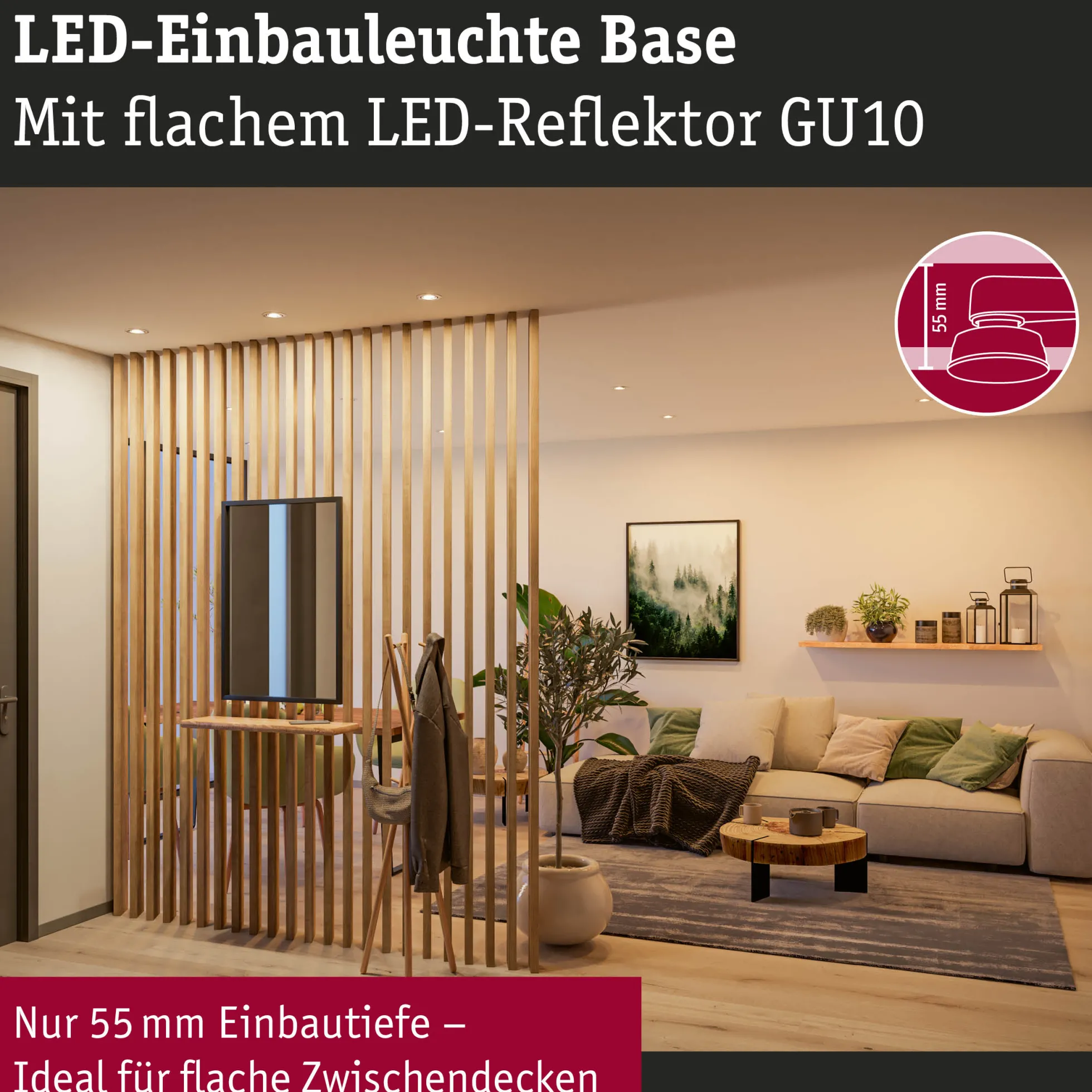 LED Einbauleuchte - Base GU10 Flat schwenkbar