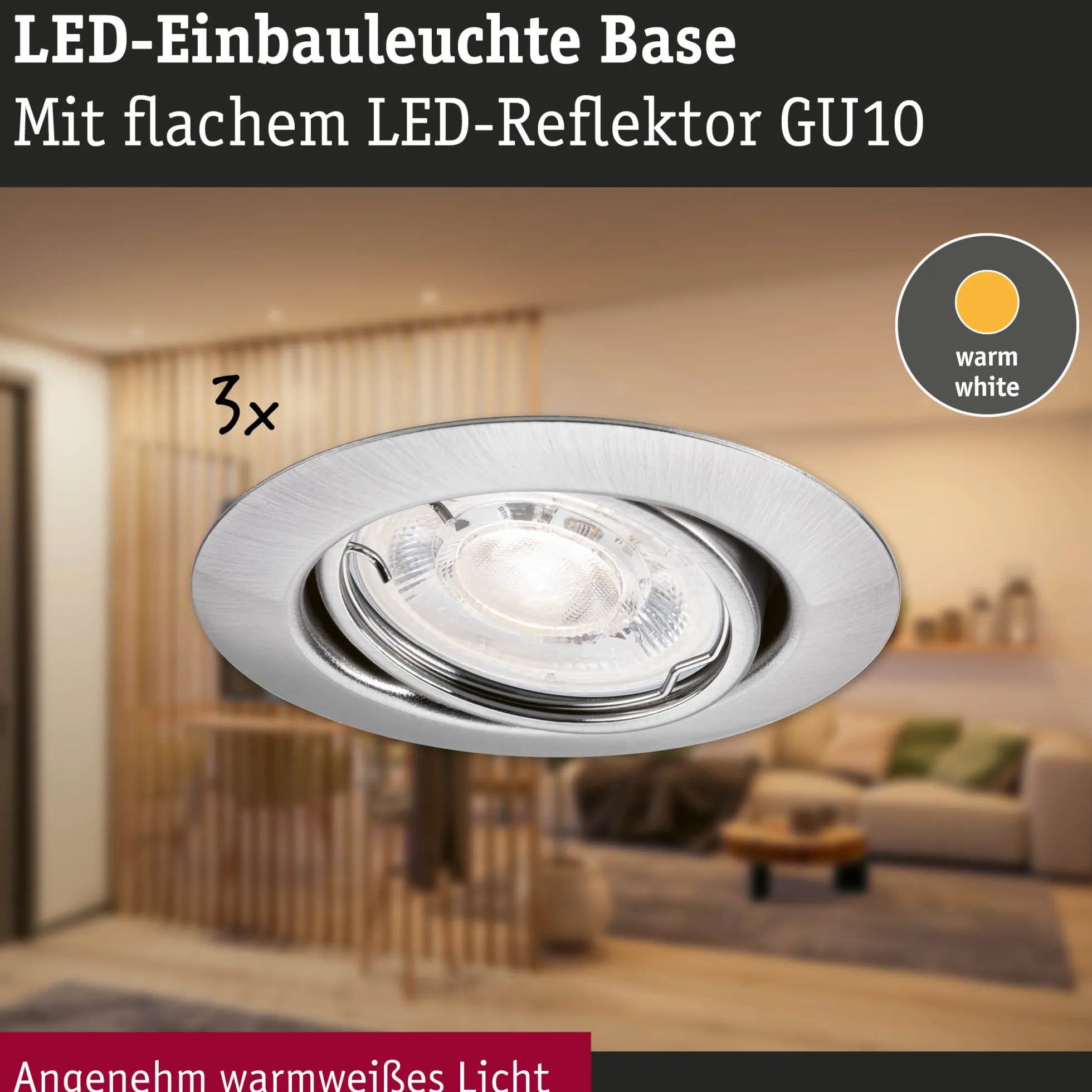 LED Einbauleuchte - Base GU10 Flat schwenkbar